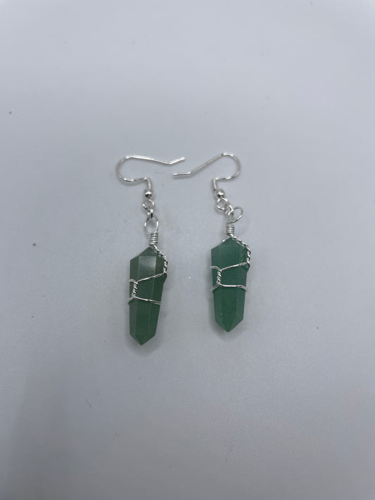 Aventurine Wire Wrapped Earrings