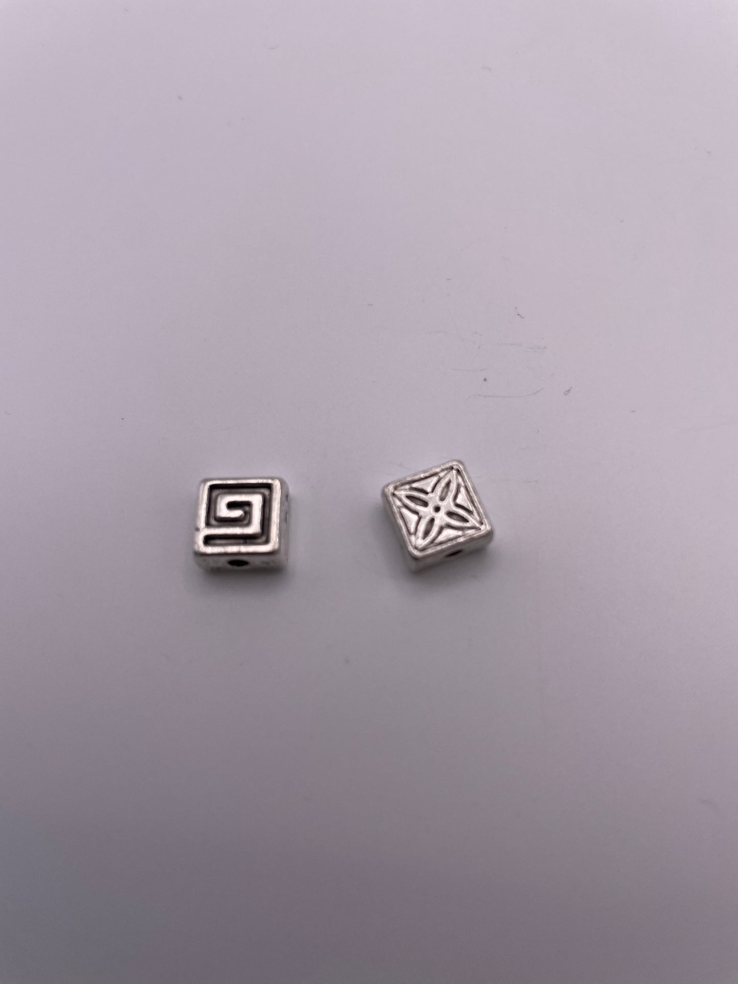 Pewter Square Pattern Bead .95