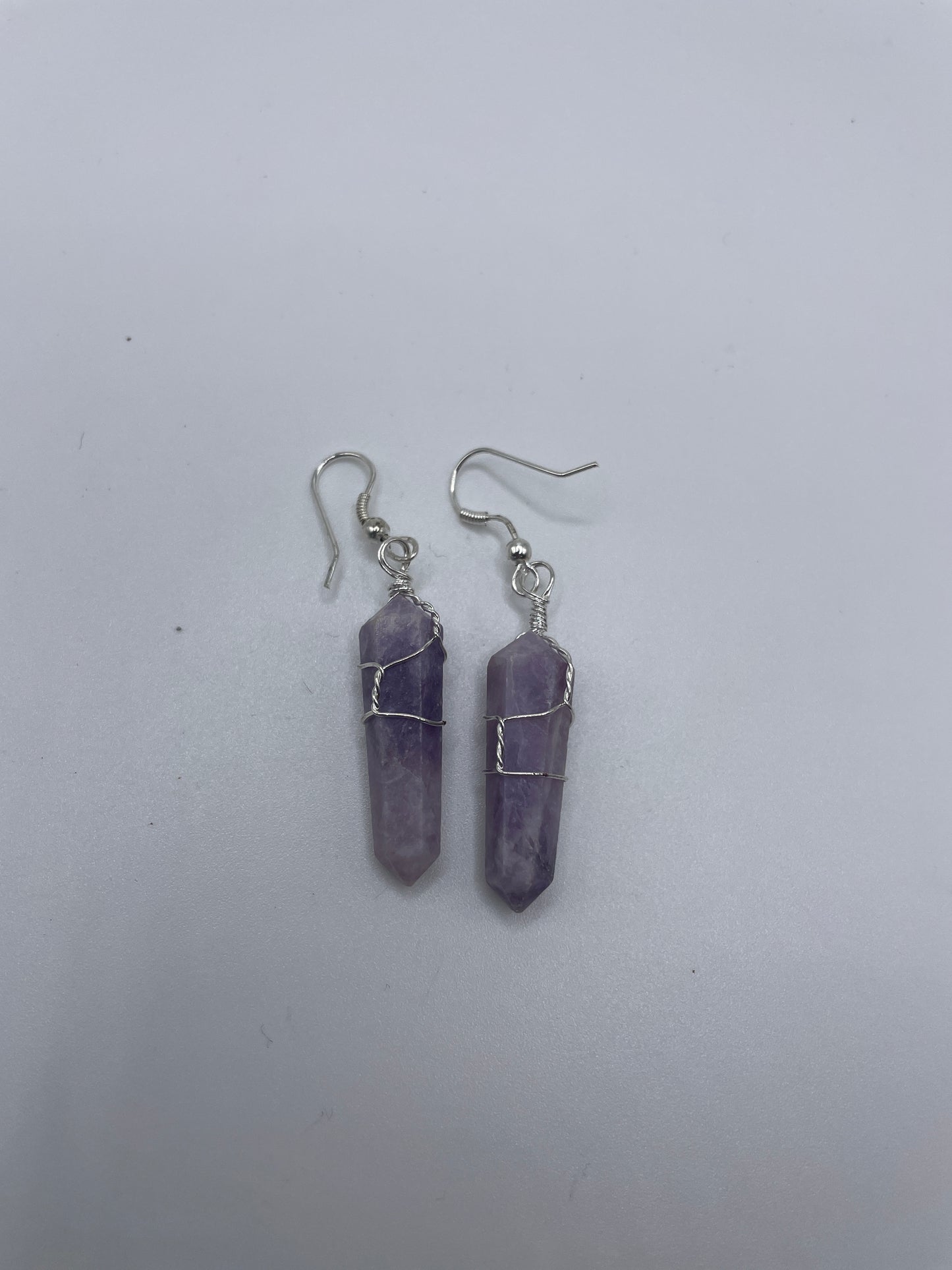 Lepidolite Wire Wrapped Earrings