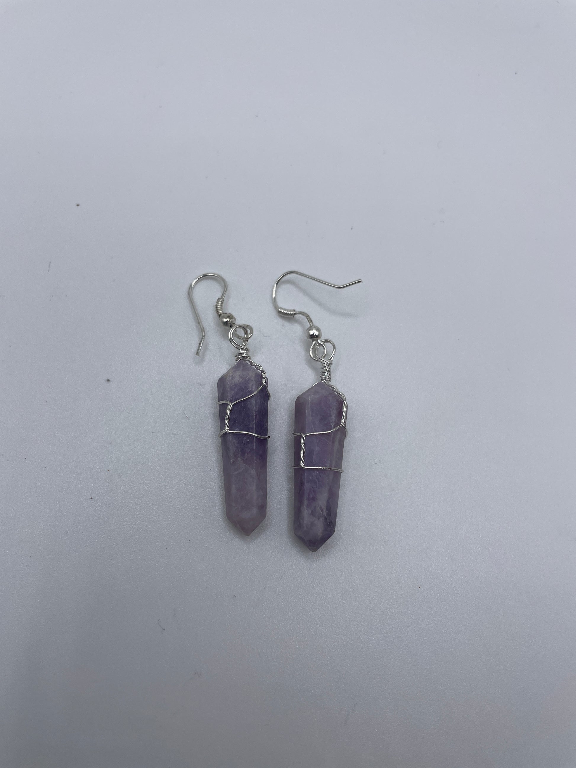 Lepidolite Wire Wrapped Earrings