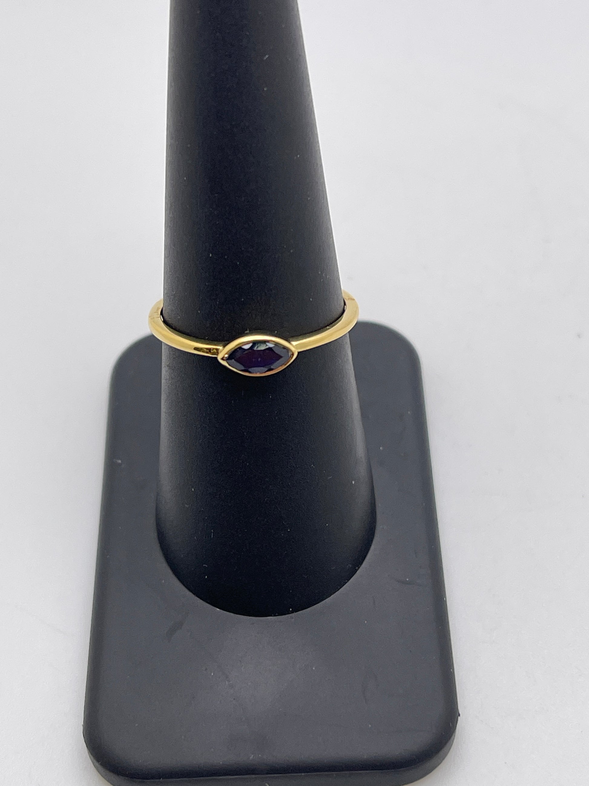 Blue Sapphire Eye Vermeil Ring