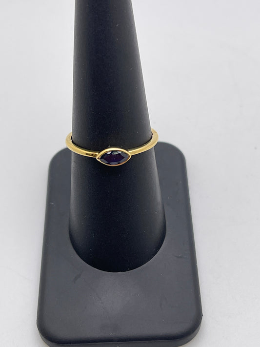 Blue Sapphire Eye Vermeil Ring