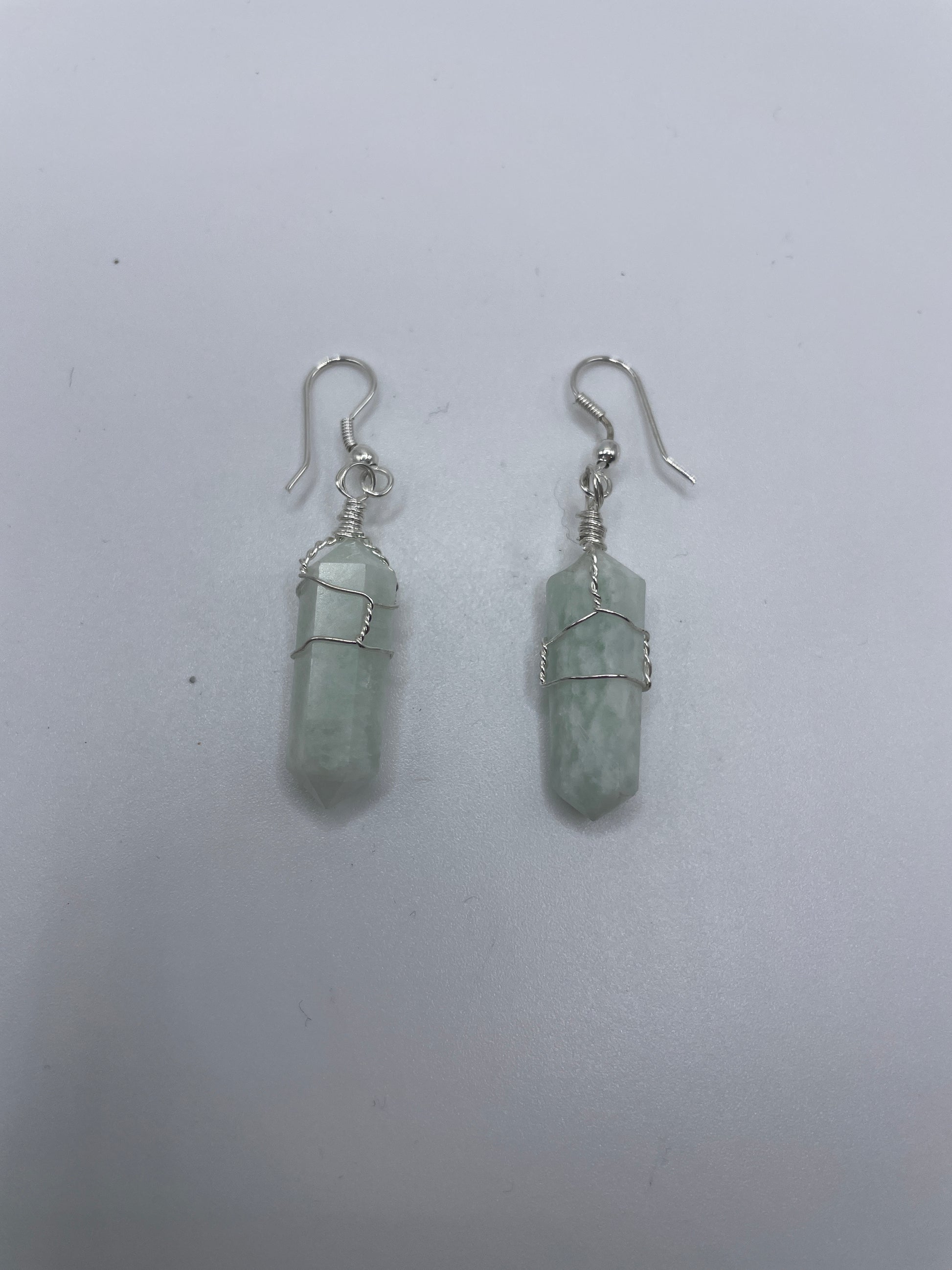 Amazonite Wire Wrapped Earrings