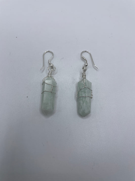 Amazonite Wire Wrapped Earrings