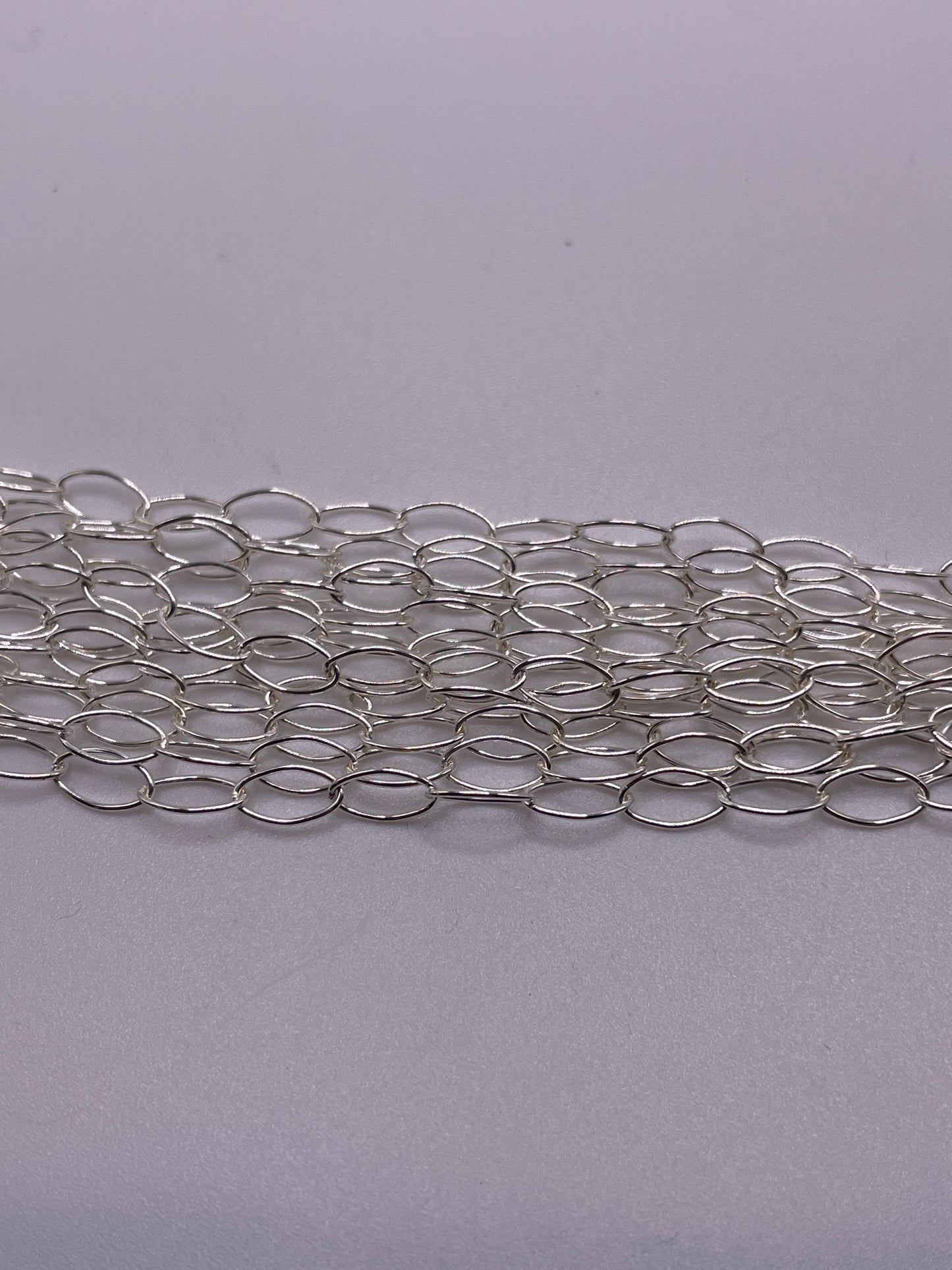 Oval Cable Chain Sterling Silver Per Foot