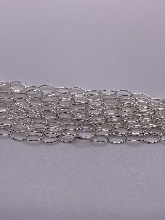 Oval Cable Chain Sterling Silver Per Foot