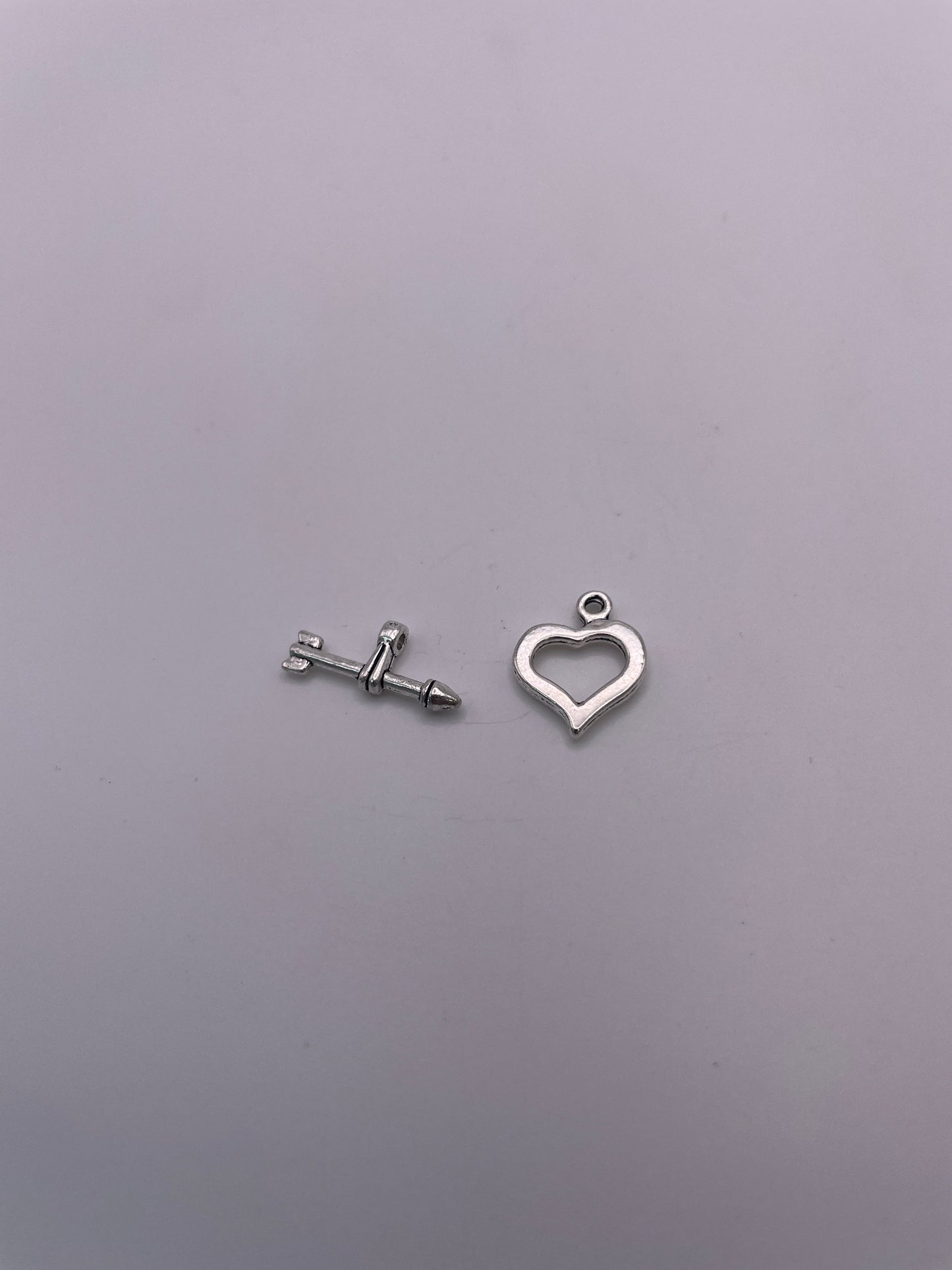 Pewter Heart & Arrow Toggle Clasp 1.2