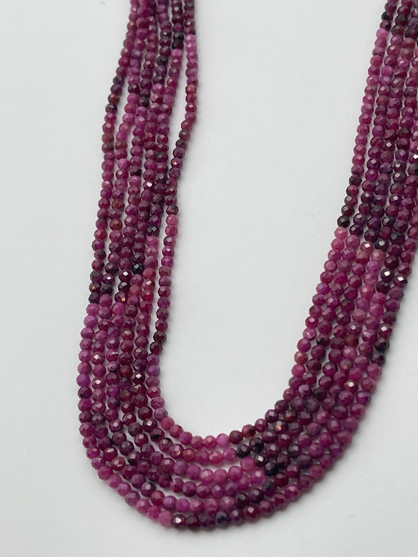 2mm Ruby Faceted Round AA Ombré