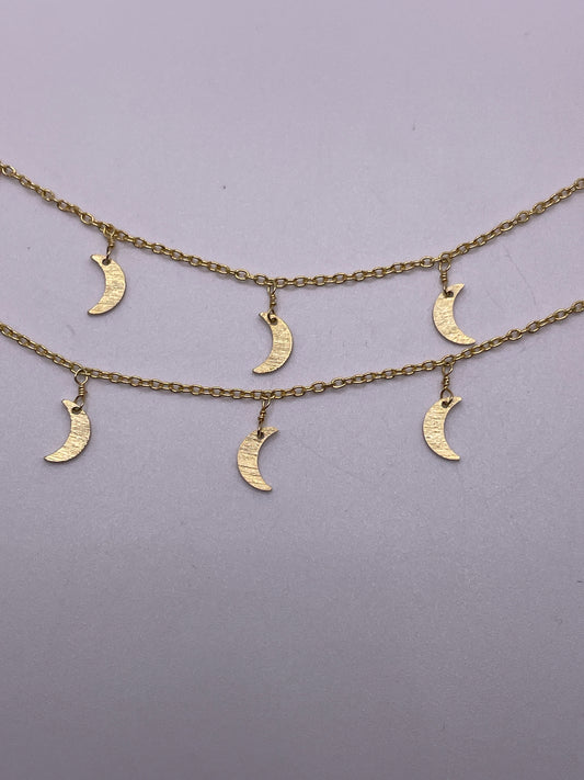 Gold plated Moon Charm Chain Per Foot