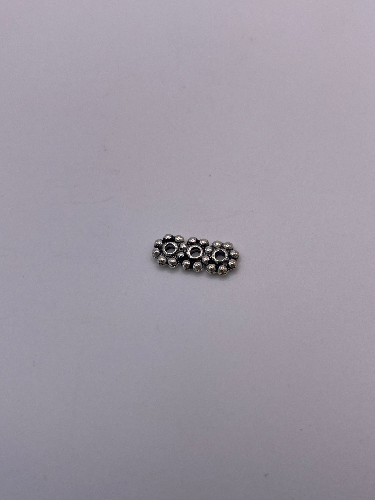 Pewter Decorative 3 Holed Flat Bead .45