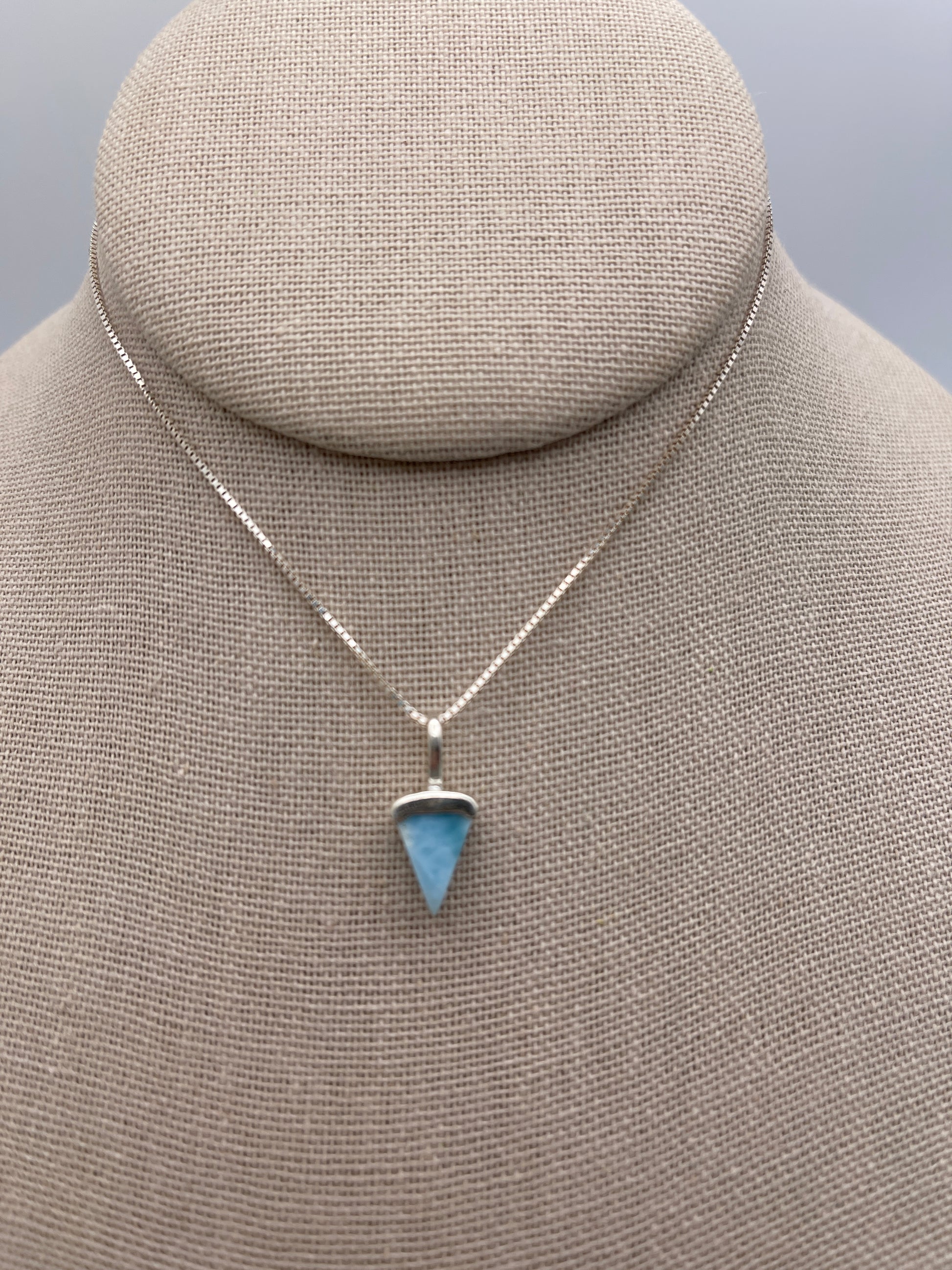 Larimar Triangle Sterling Silver Pendant