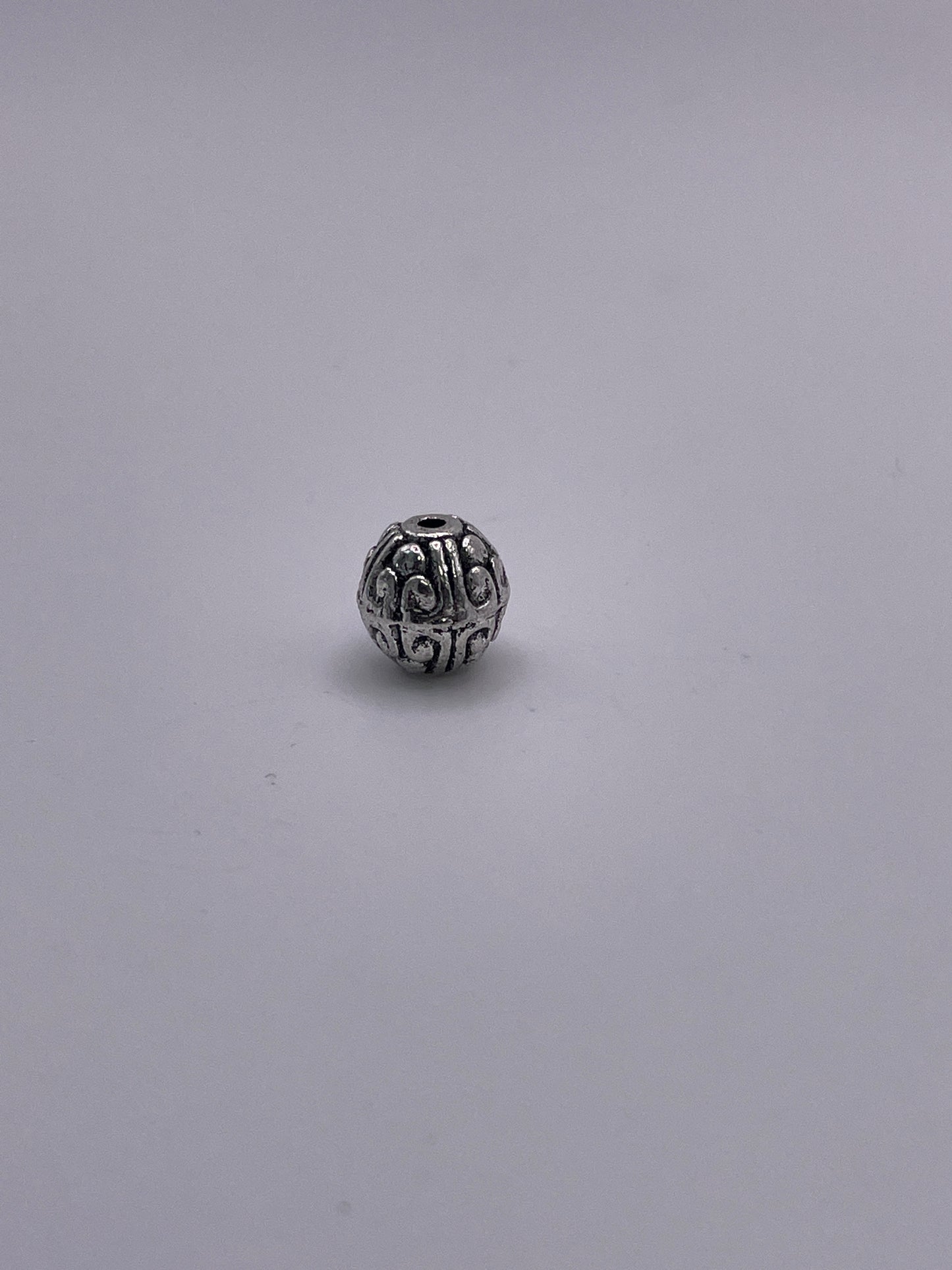 Pewter Round Swirl Decorative Bead 1.2