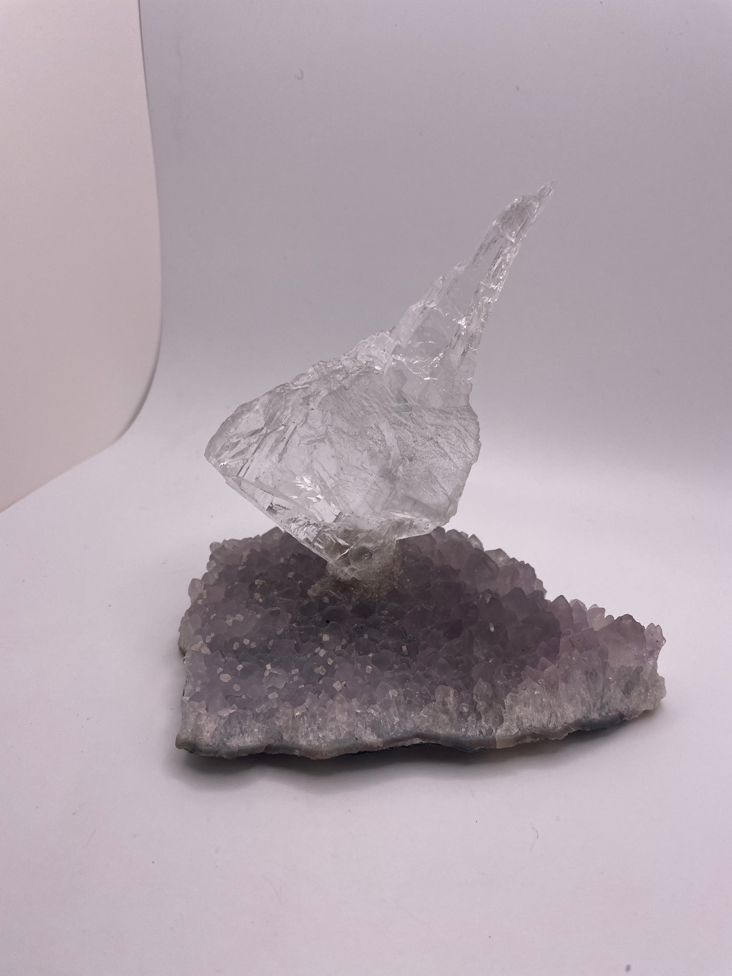 Gypsum On Amethyst Specimen