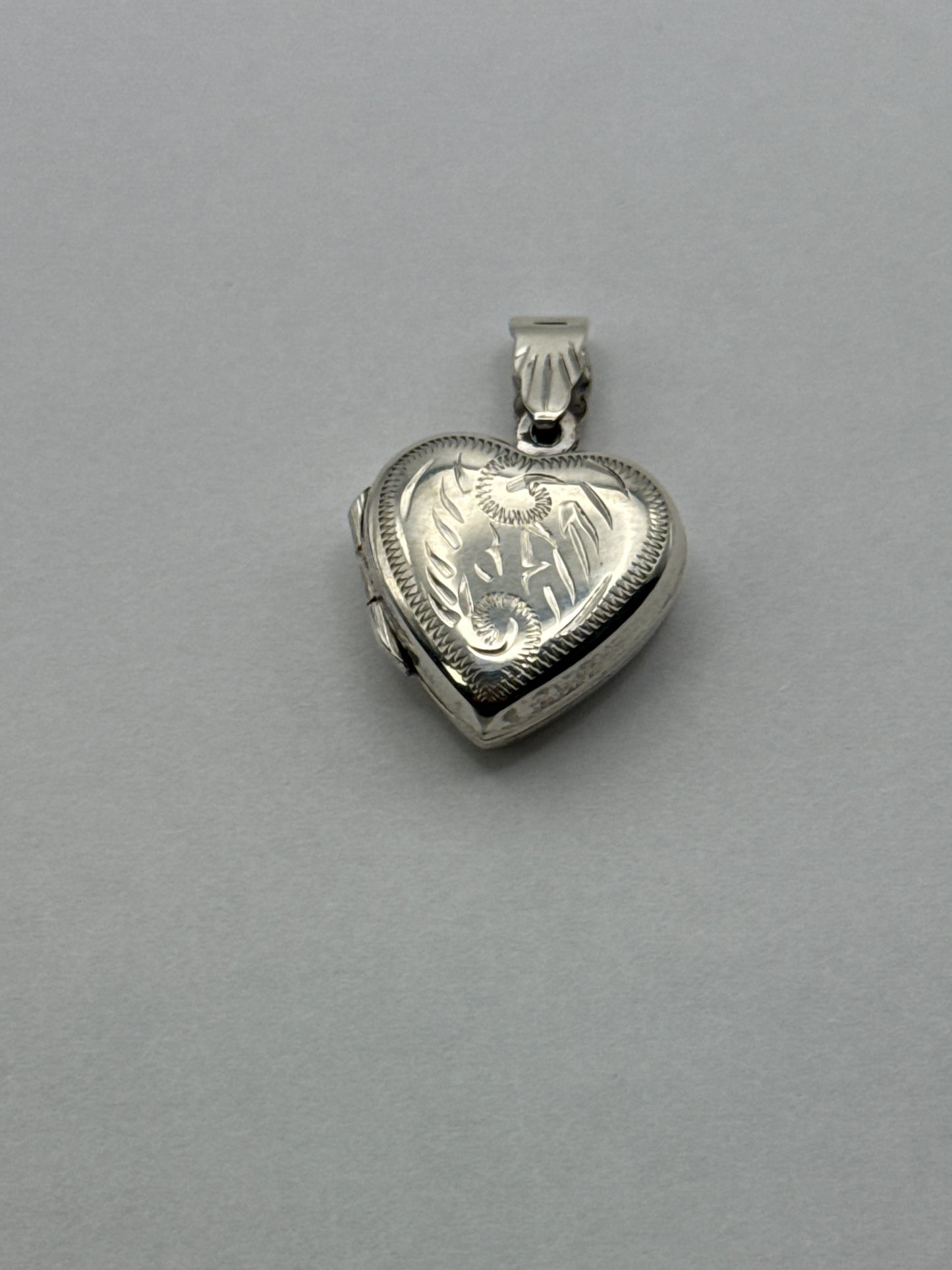 Sterling Silver Heart Locket Pendant with Ornate Design