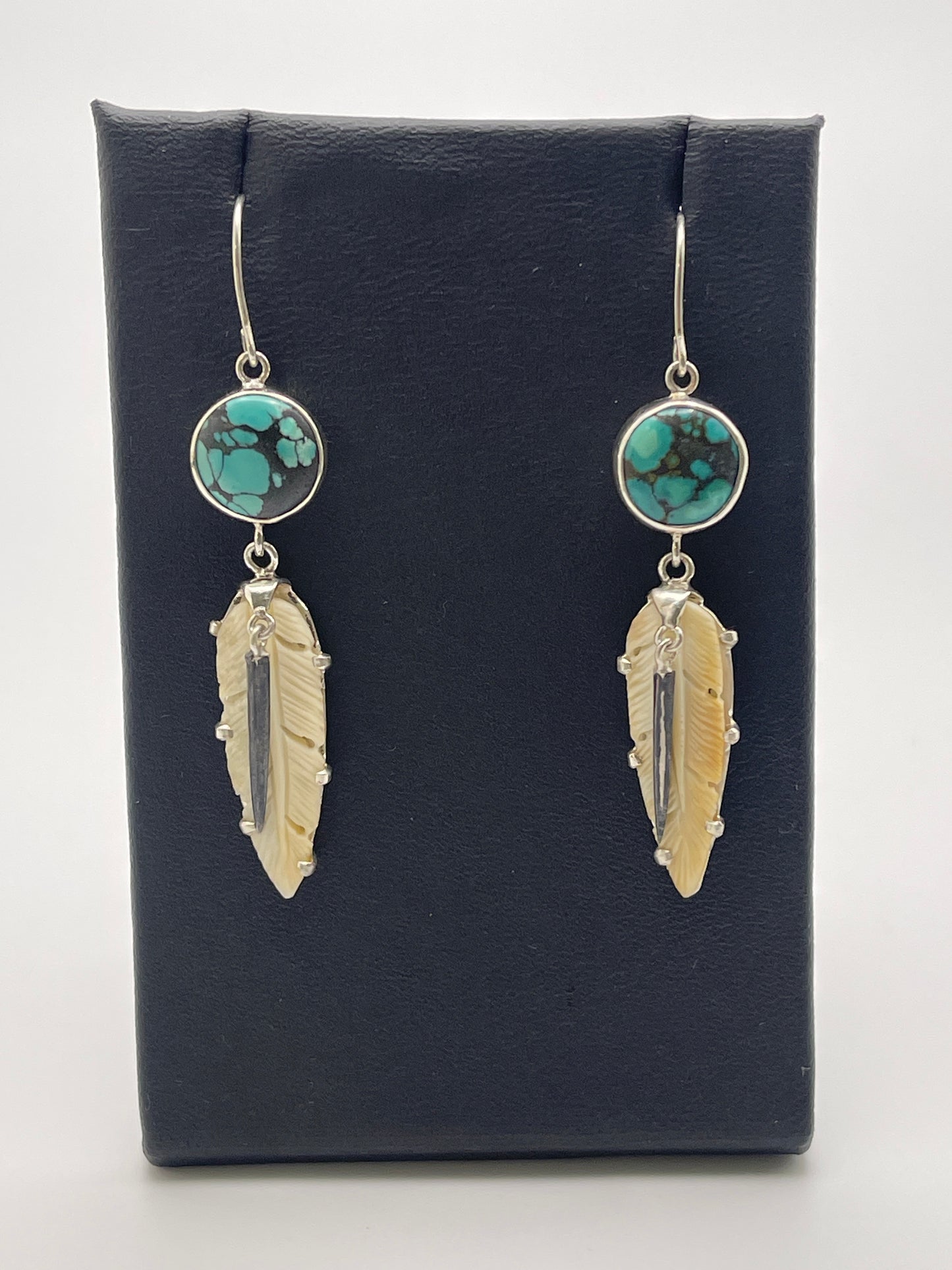 Kingman Turquoise and Petrified Ivory with quill