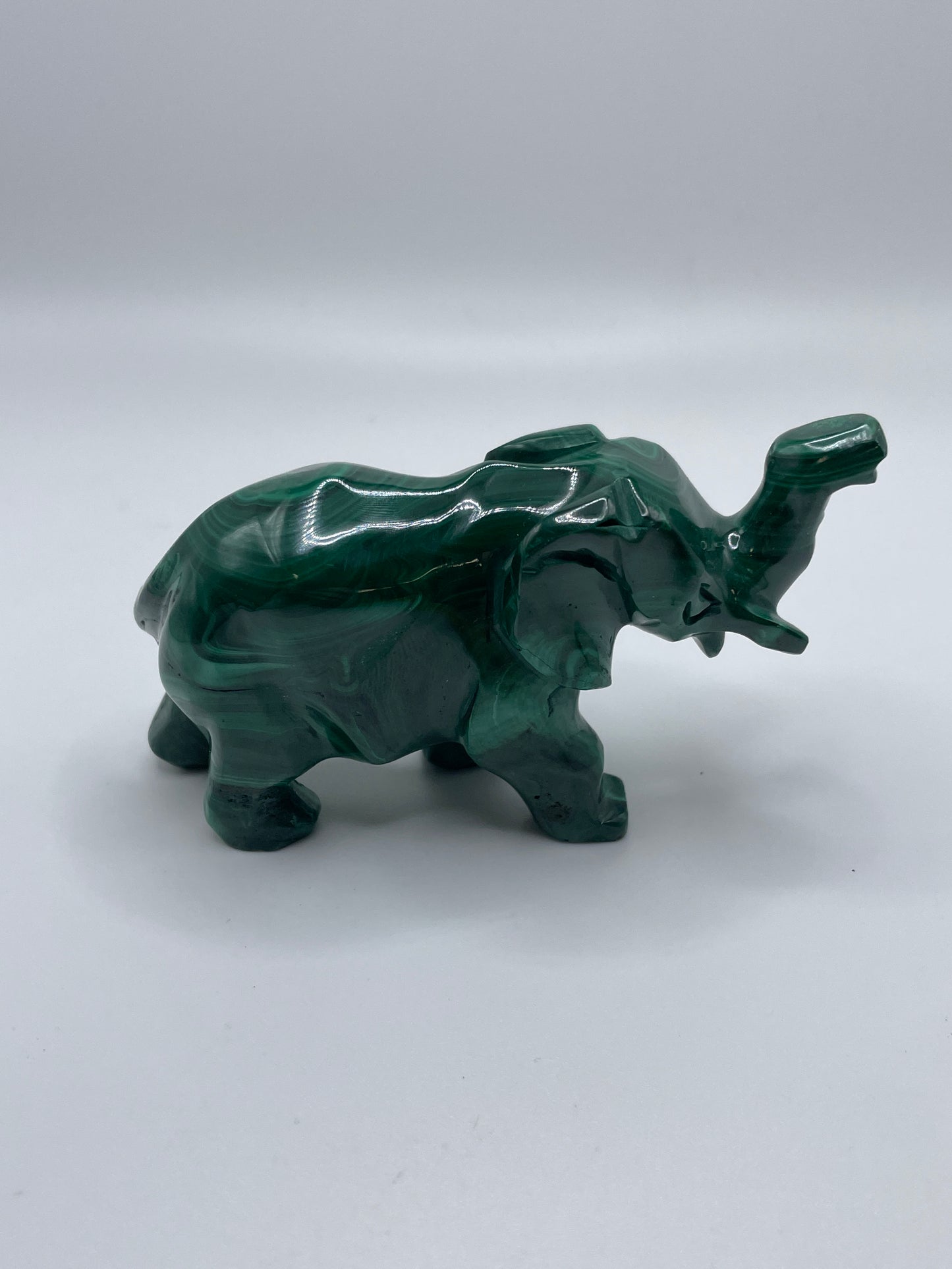 Malachite Elephant Carving