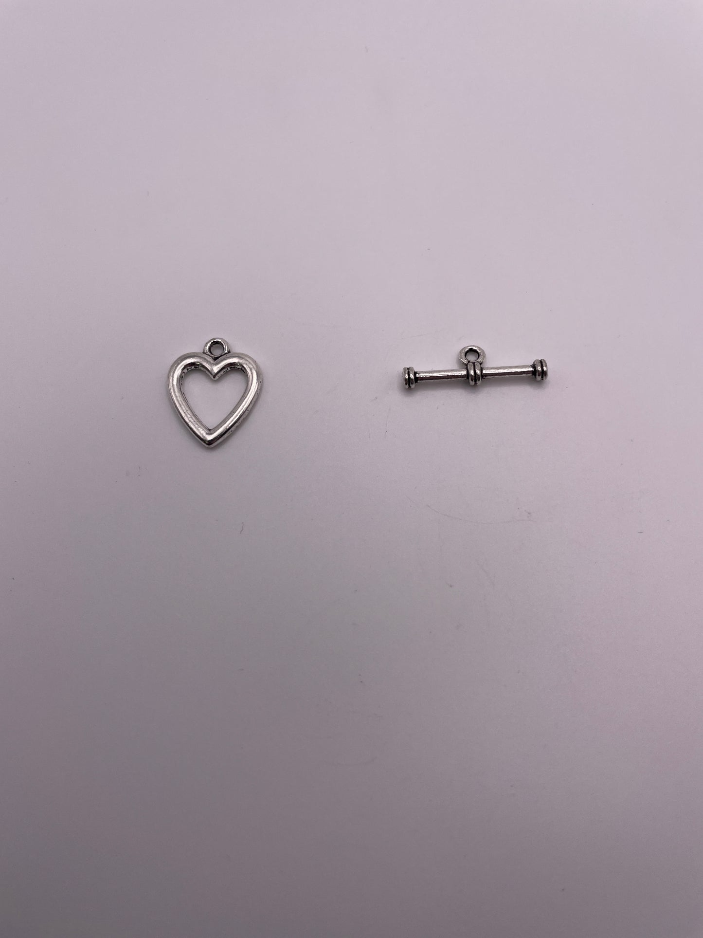 Pewter Plain Heart Toggle Clasp 1.2
