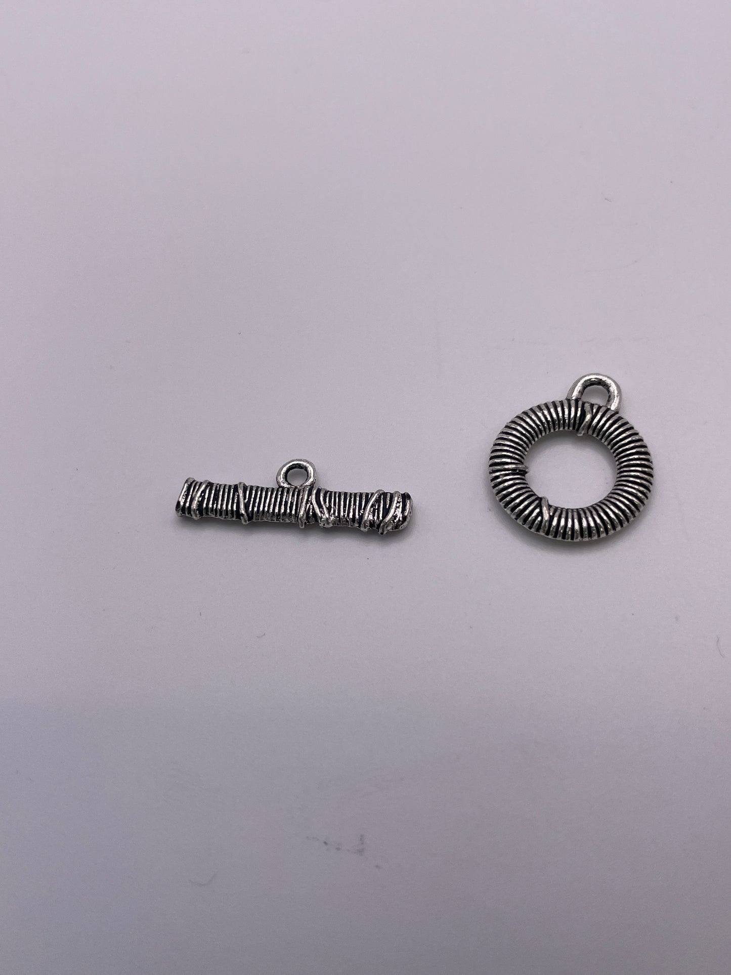 Pewter Wrapped Pattern Toggle Clasp 1.30