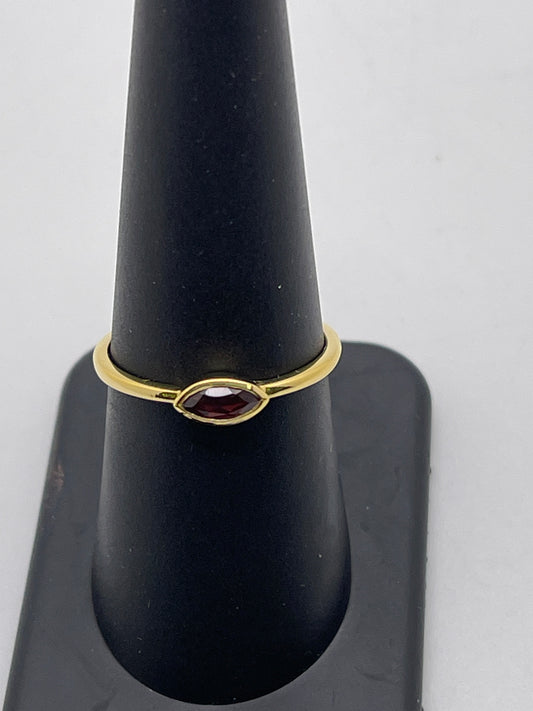 Garnet Eye Vermeil Ring
