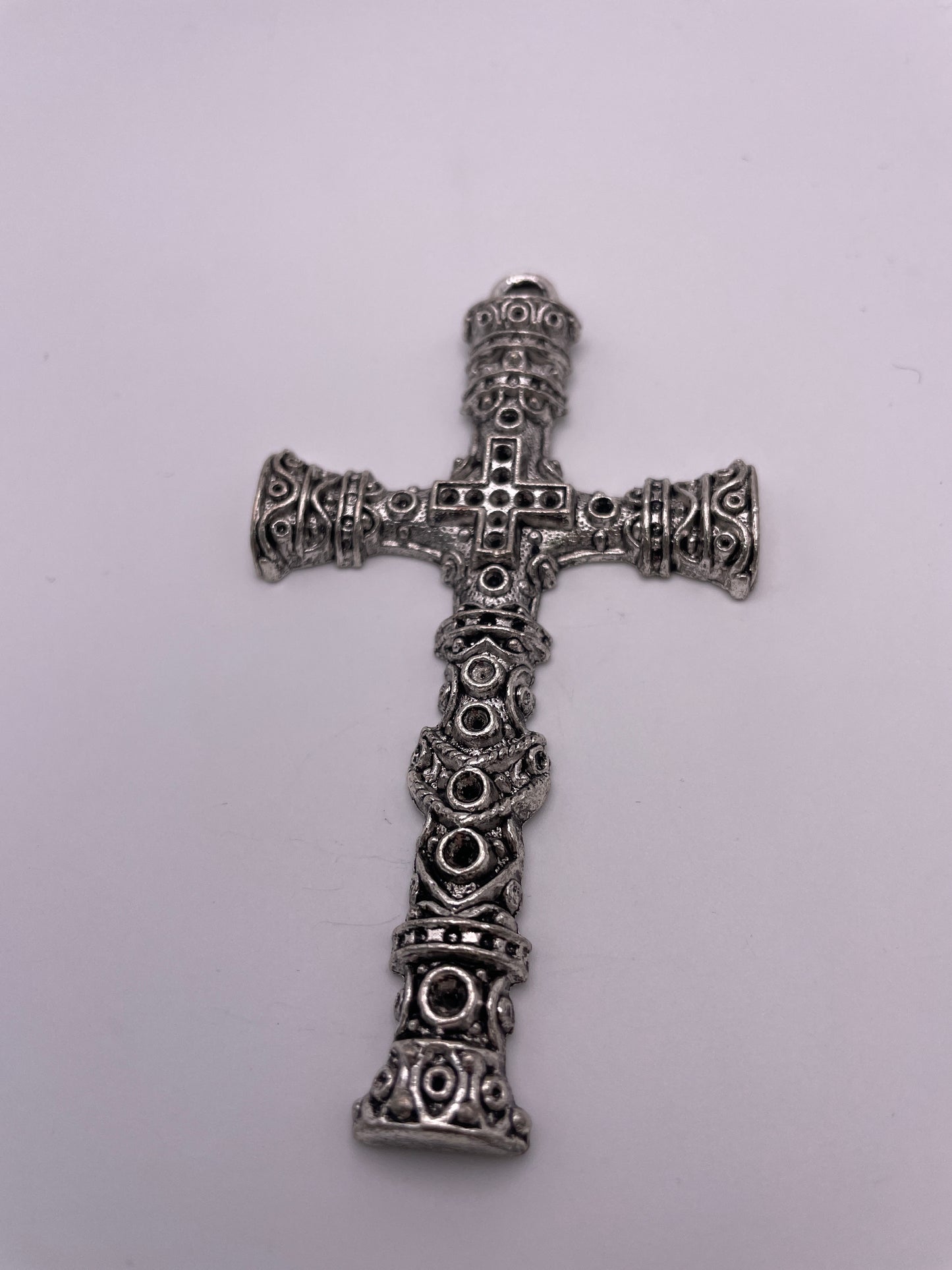 Pewter Ornate Cross 3.25