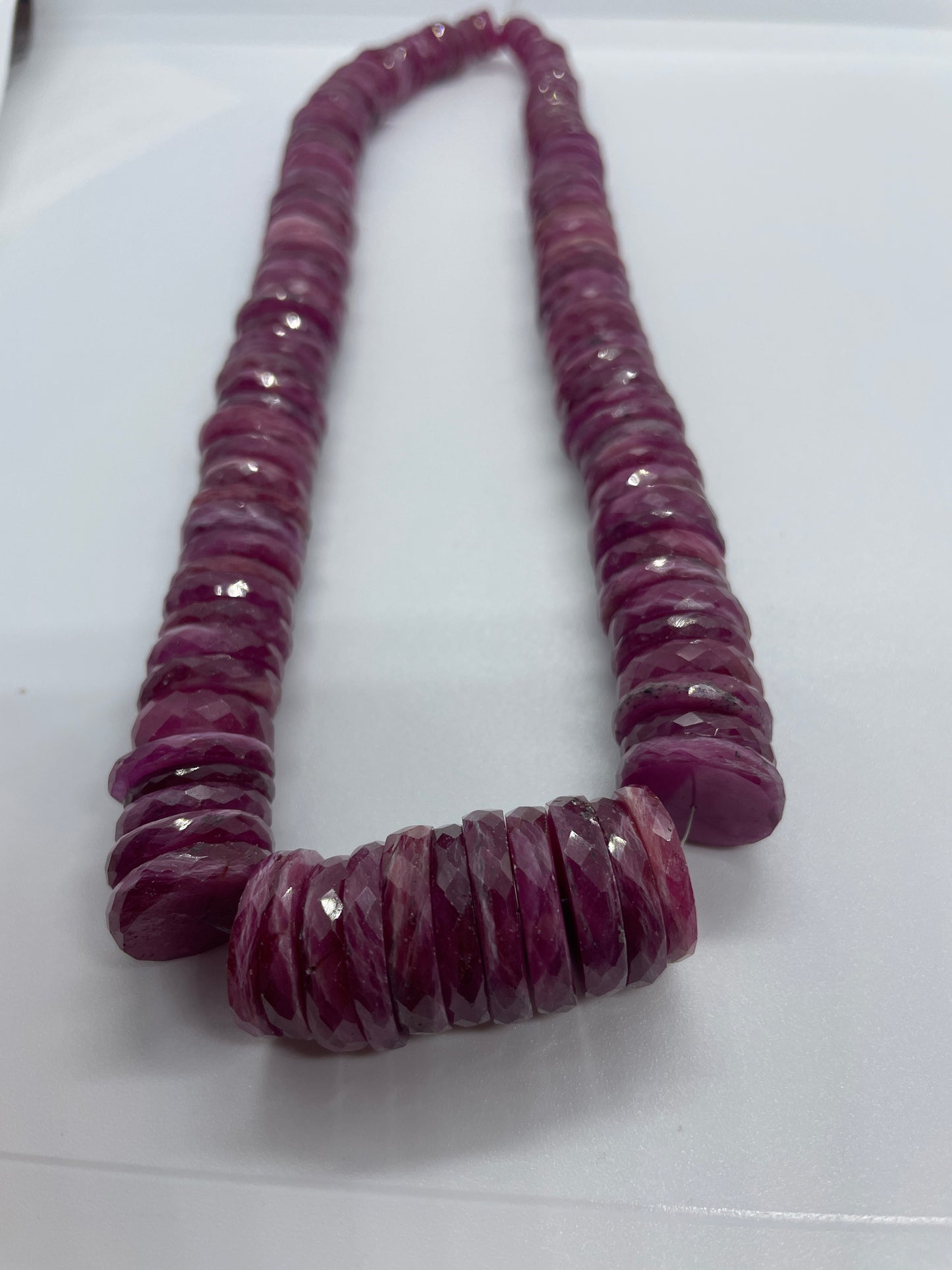 8-16mm Rondelle Ruby Graduated Bead Strand