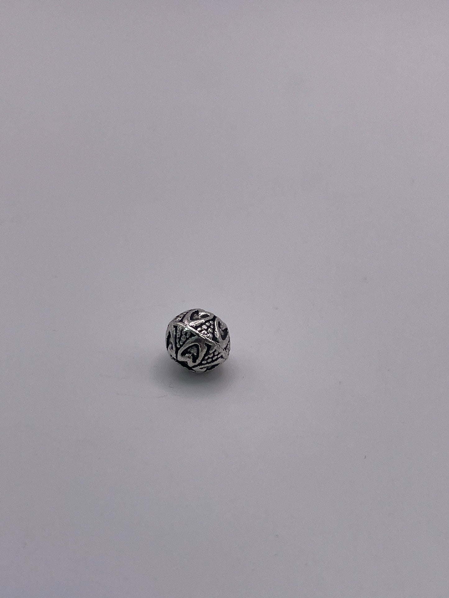 Pewter Heart Mandala Bead 1.2