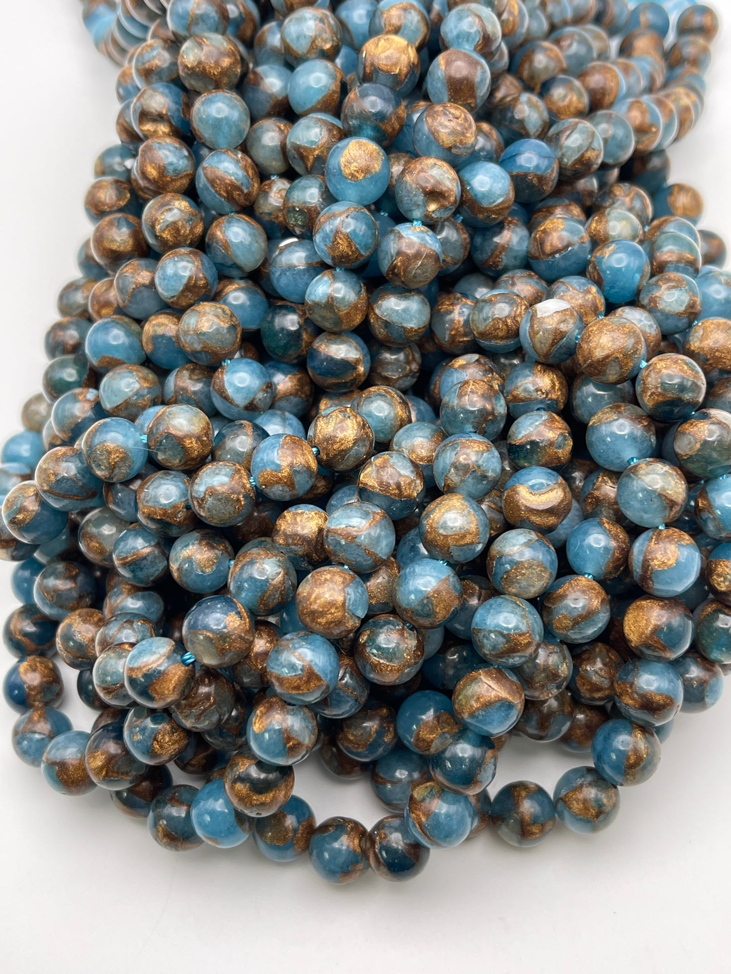 8mm Impression Jasper Blue Round