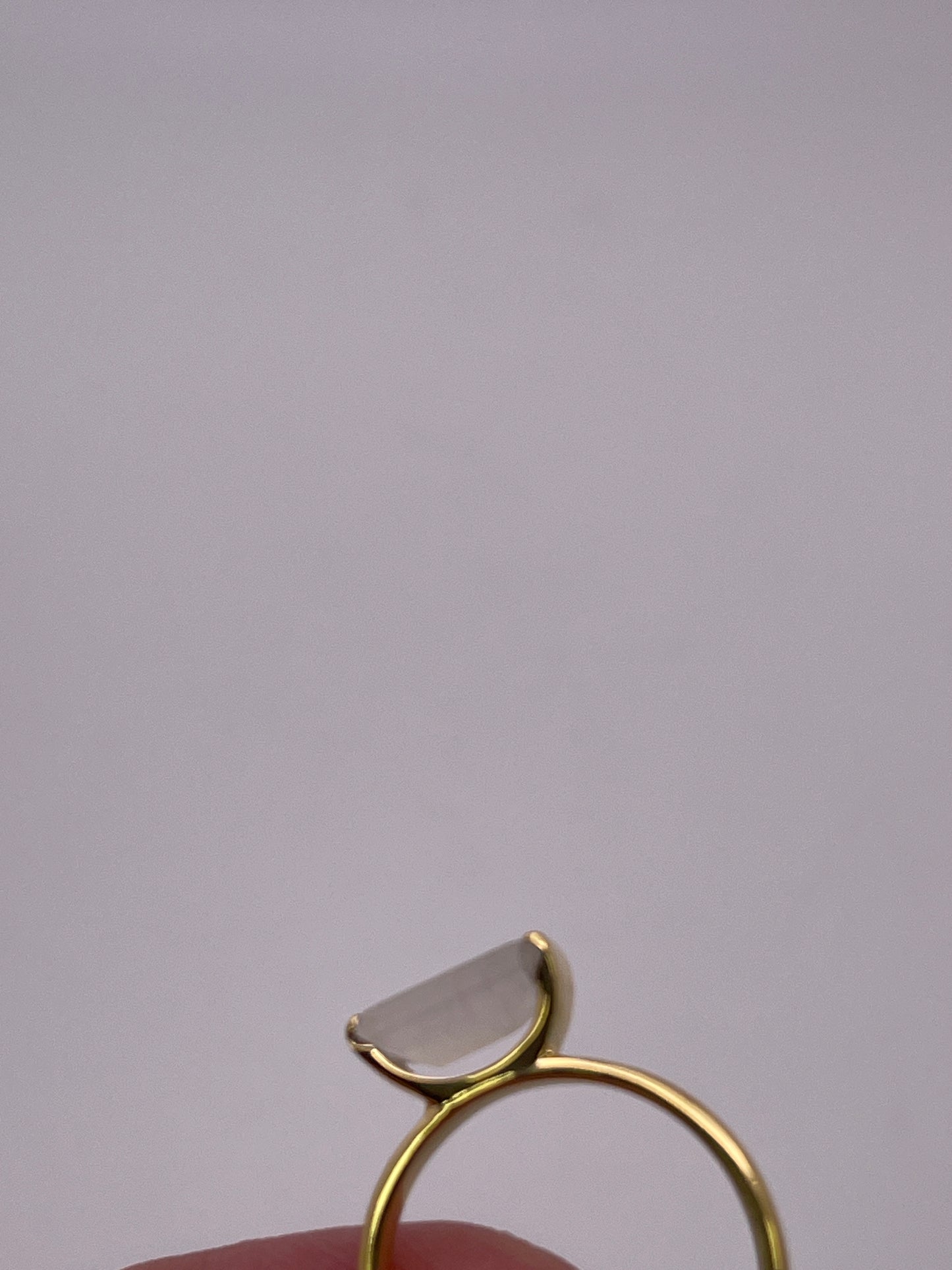 Moonstone Rectangle Vermeil Ring