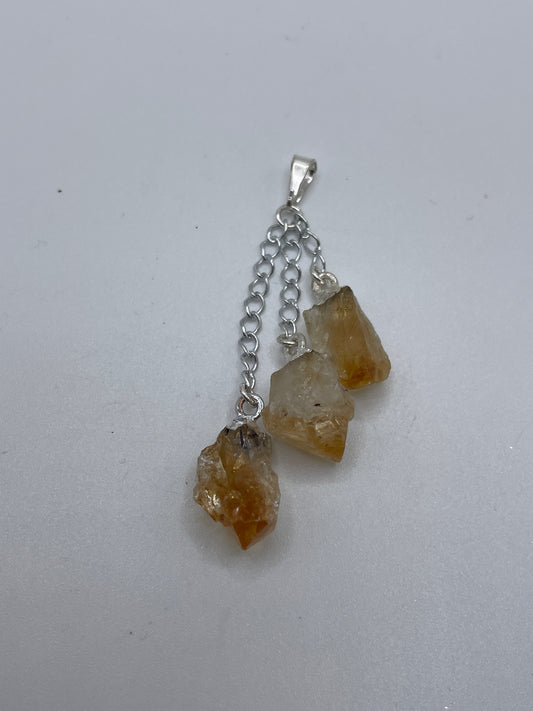 Citrine Triple Chain Pendant