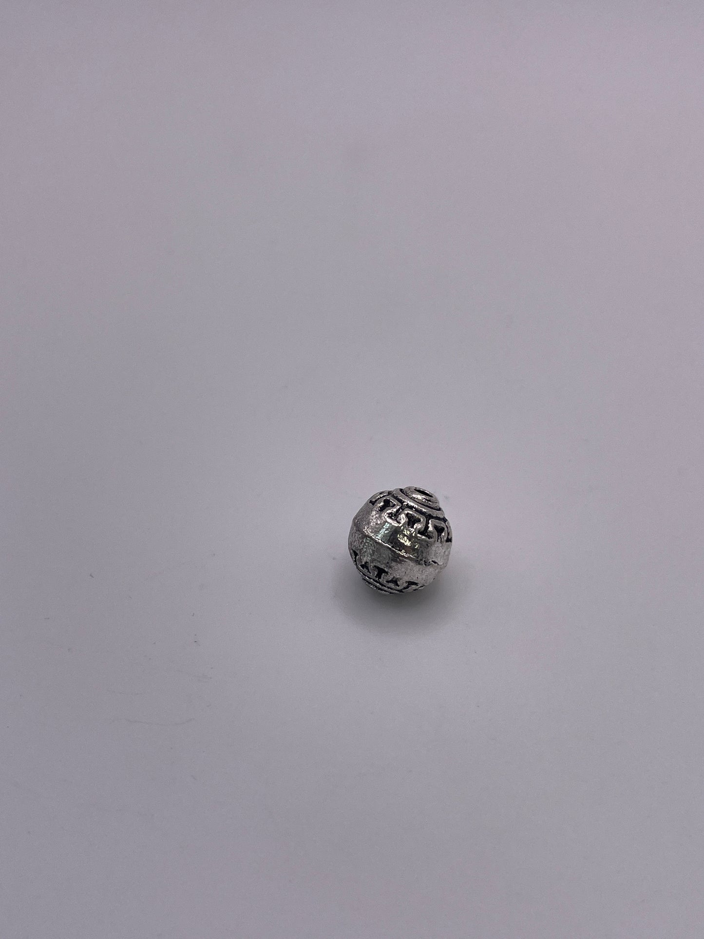 Pewter Round Squiggle Bead 1.20