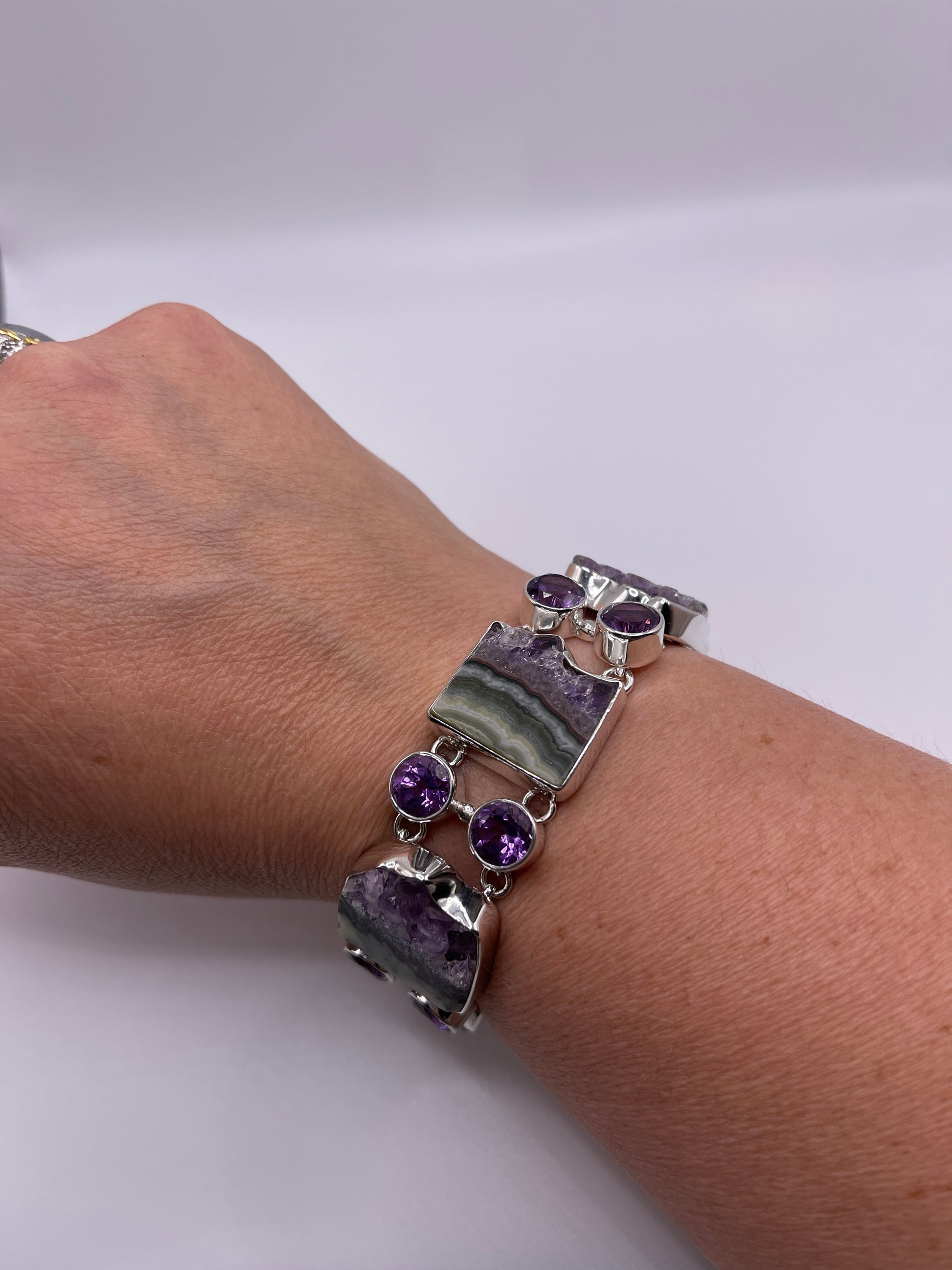 Amethyst Sliced Statement Bracelet