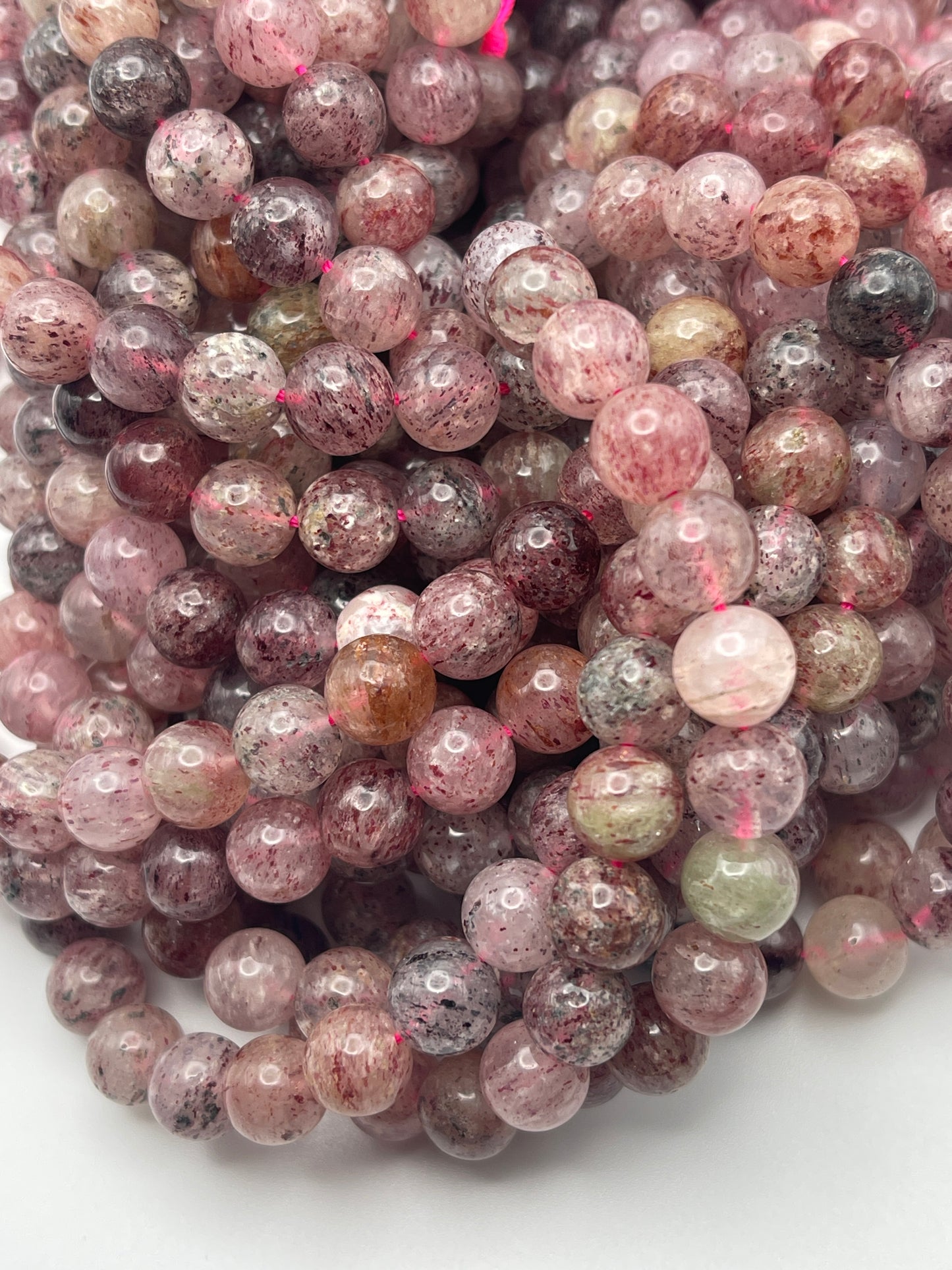 8mm Strawberry Quartz Round Smooth