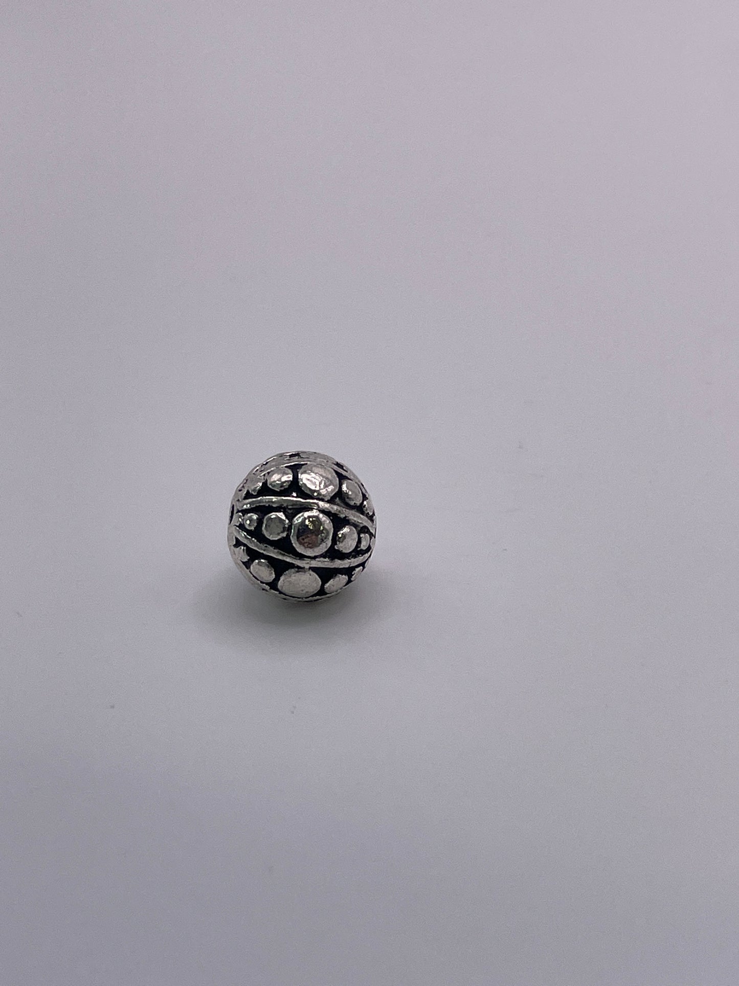 Pewter Round Dot Mandala Bead 1.2