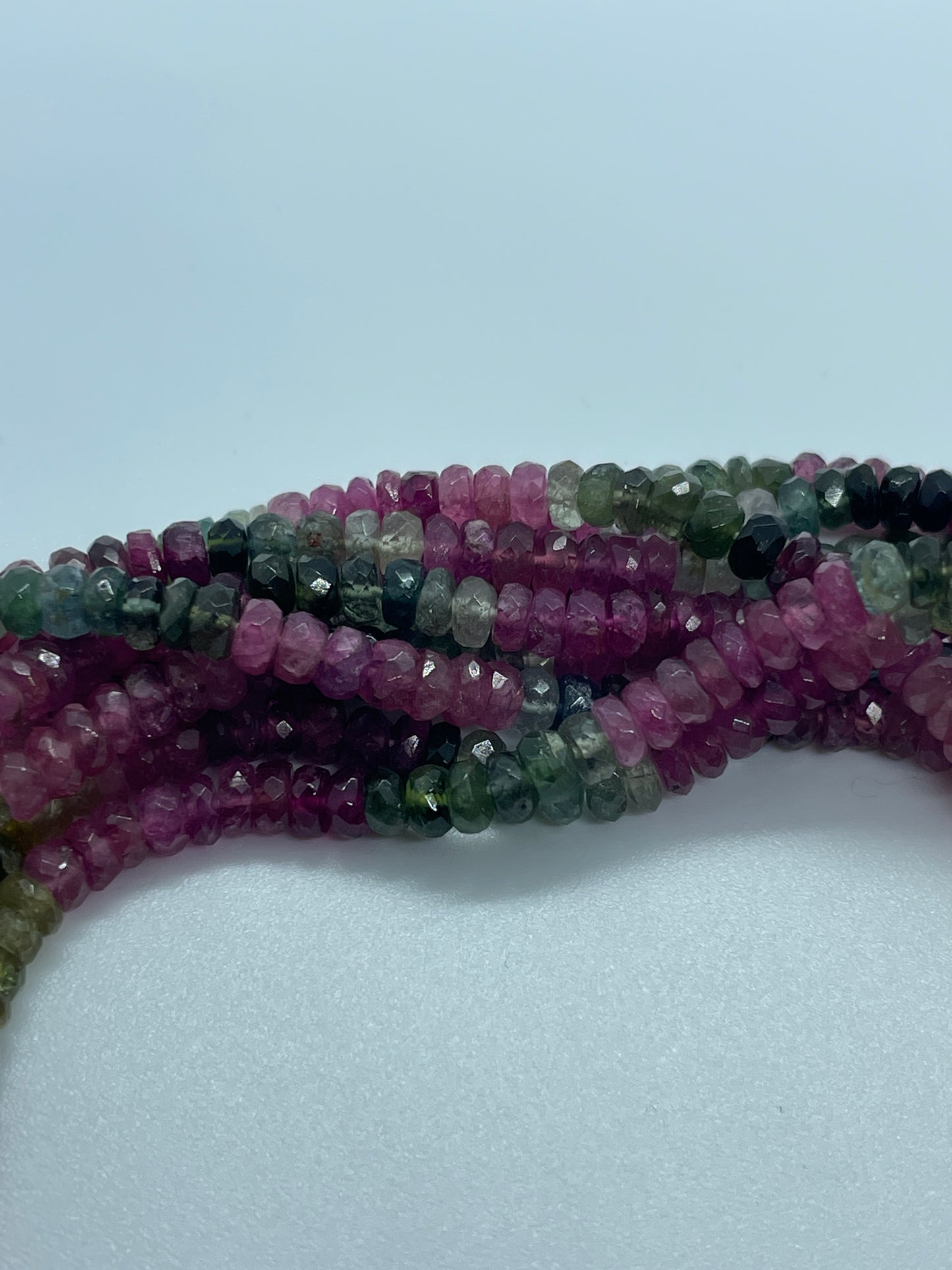 4mm Watermelon Tourmaline Roundel Bead Strand