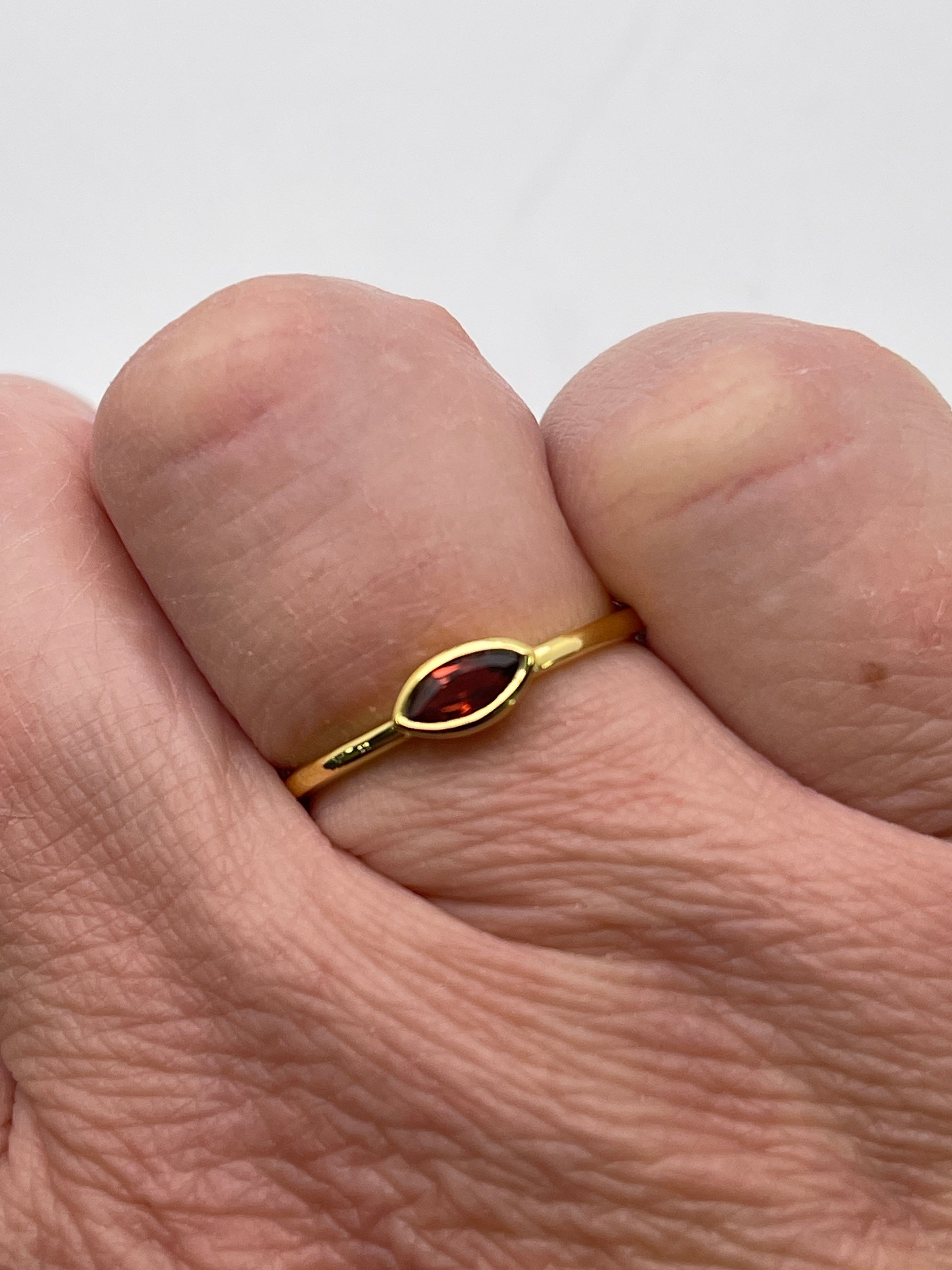 Garnet Eye Vermeil Ring