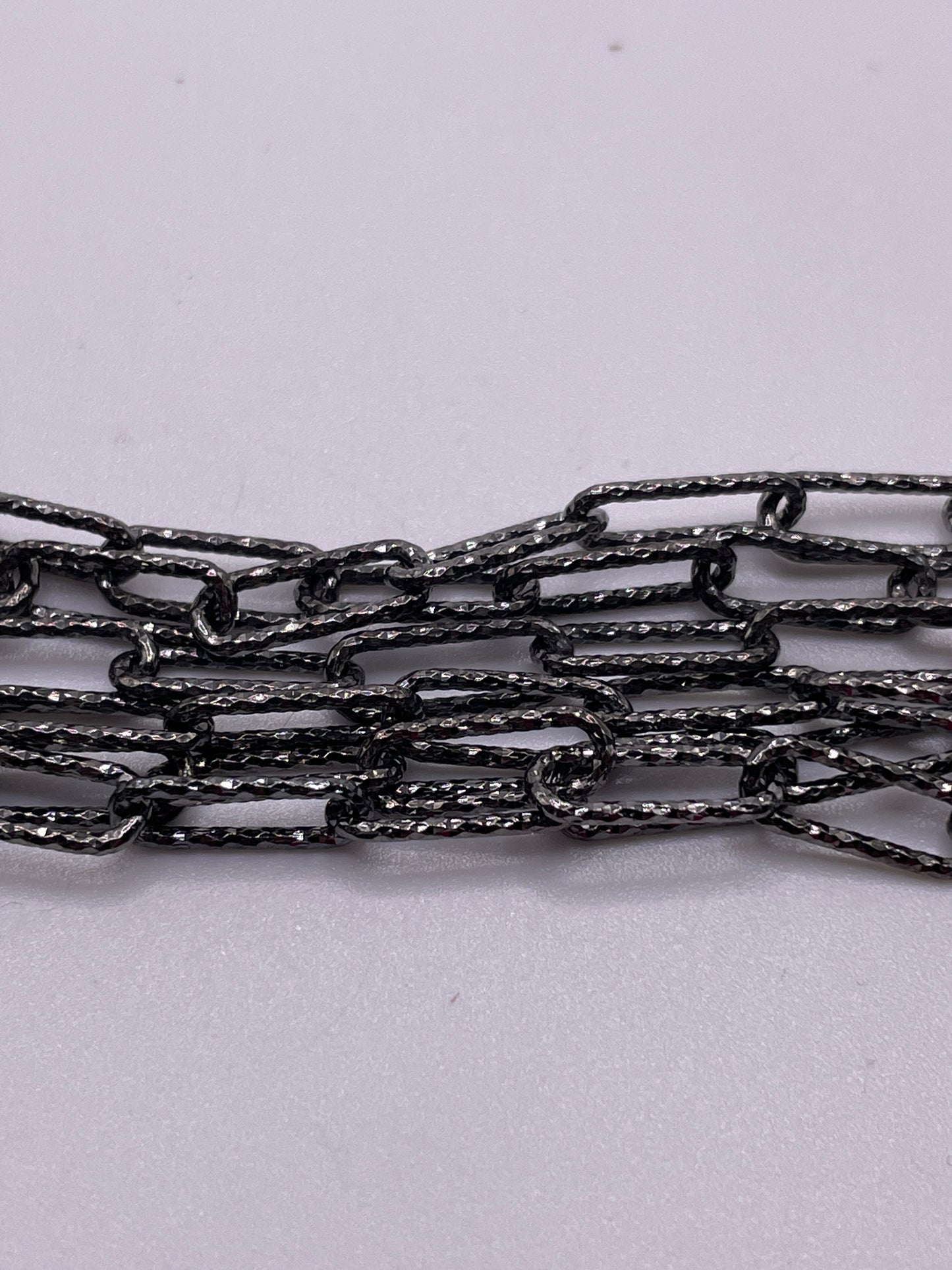 5mm Paper Clip Chain Diamond Cut Rhodium
