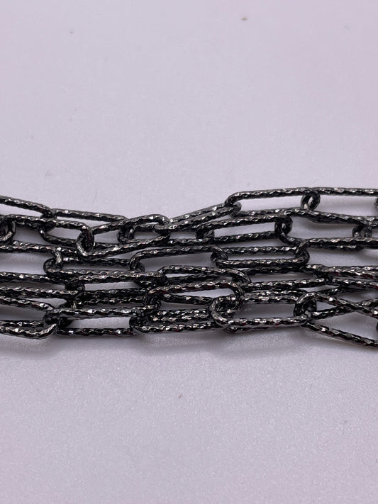 5mm Paper Clip Chain Diamond Cut Rhodium