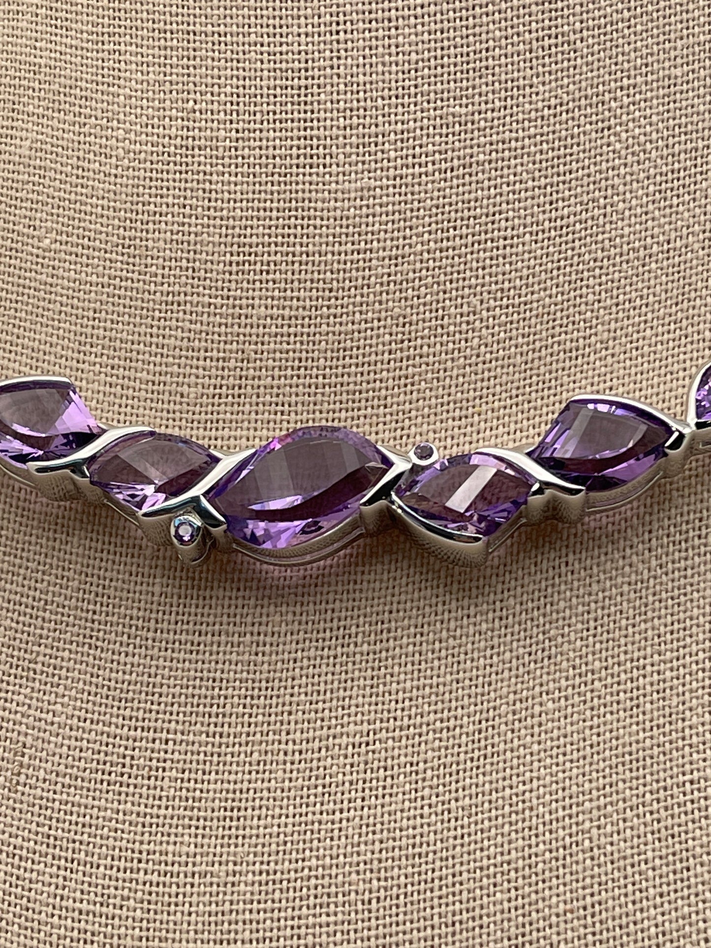 Amethyst Faceted Freeform Statement Necklace
