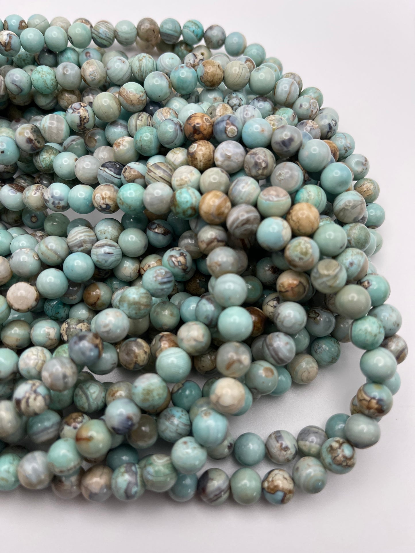 8mm Aqua Terra Agate Round