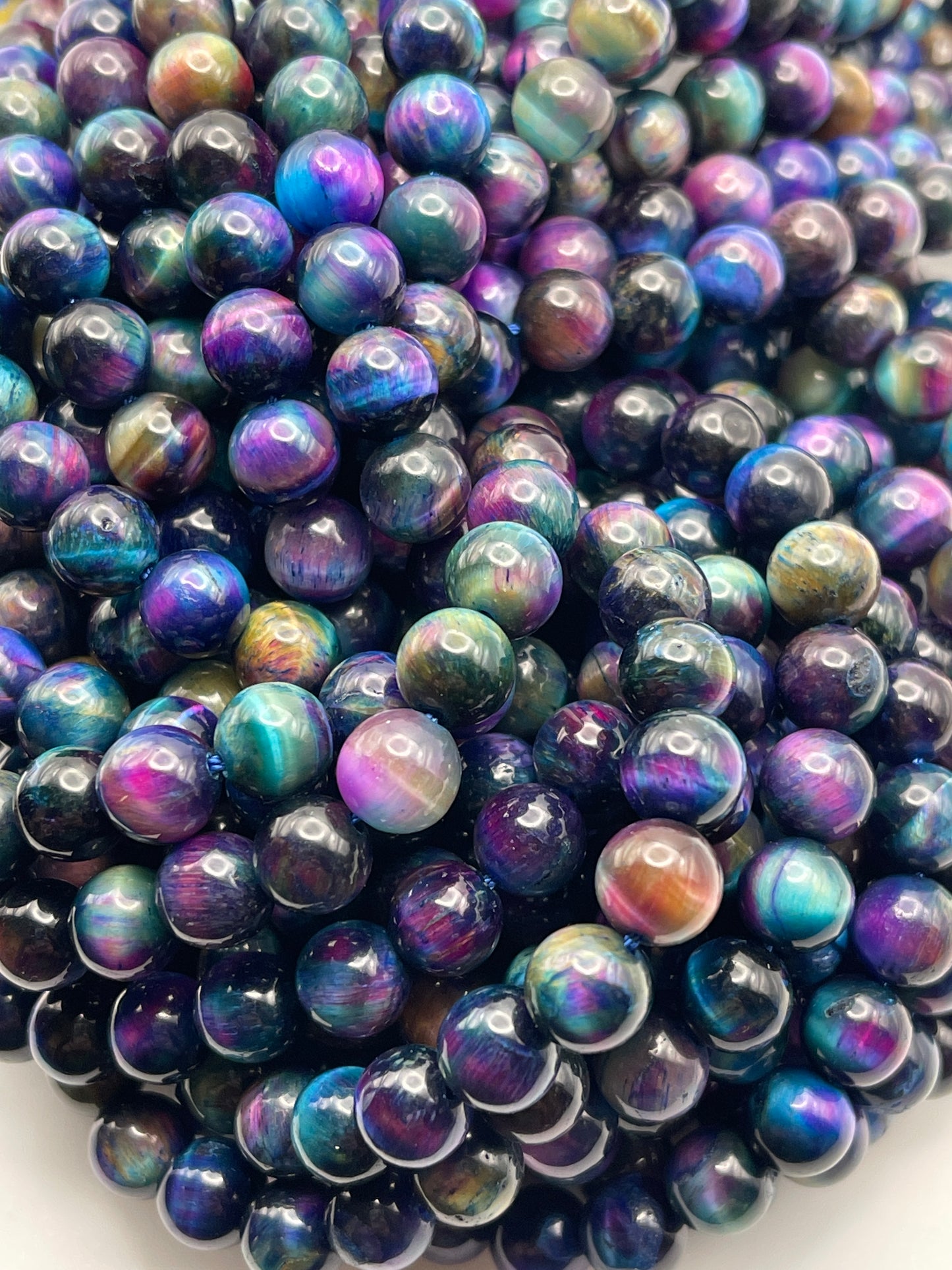 8mm Galaxy Tigers Eye Dyed IT