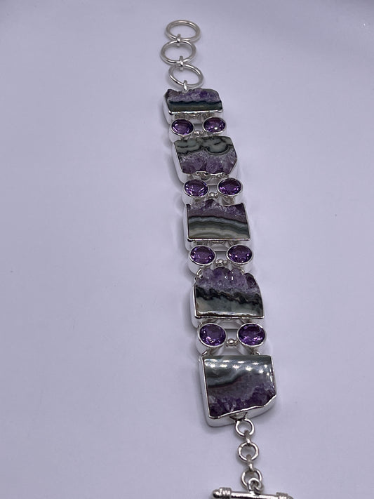 Amethyst Sliced Statement Bracelet