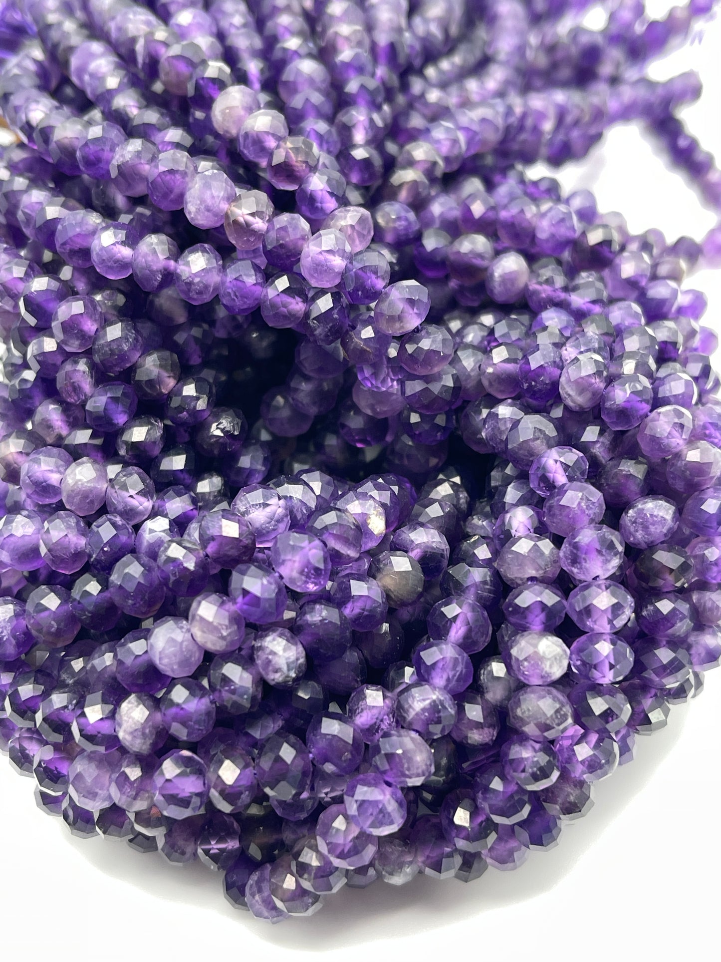6mm Amethyst Faceted Rondell AAA