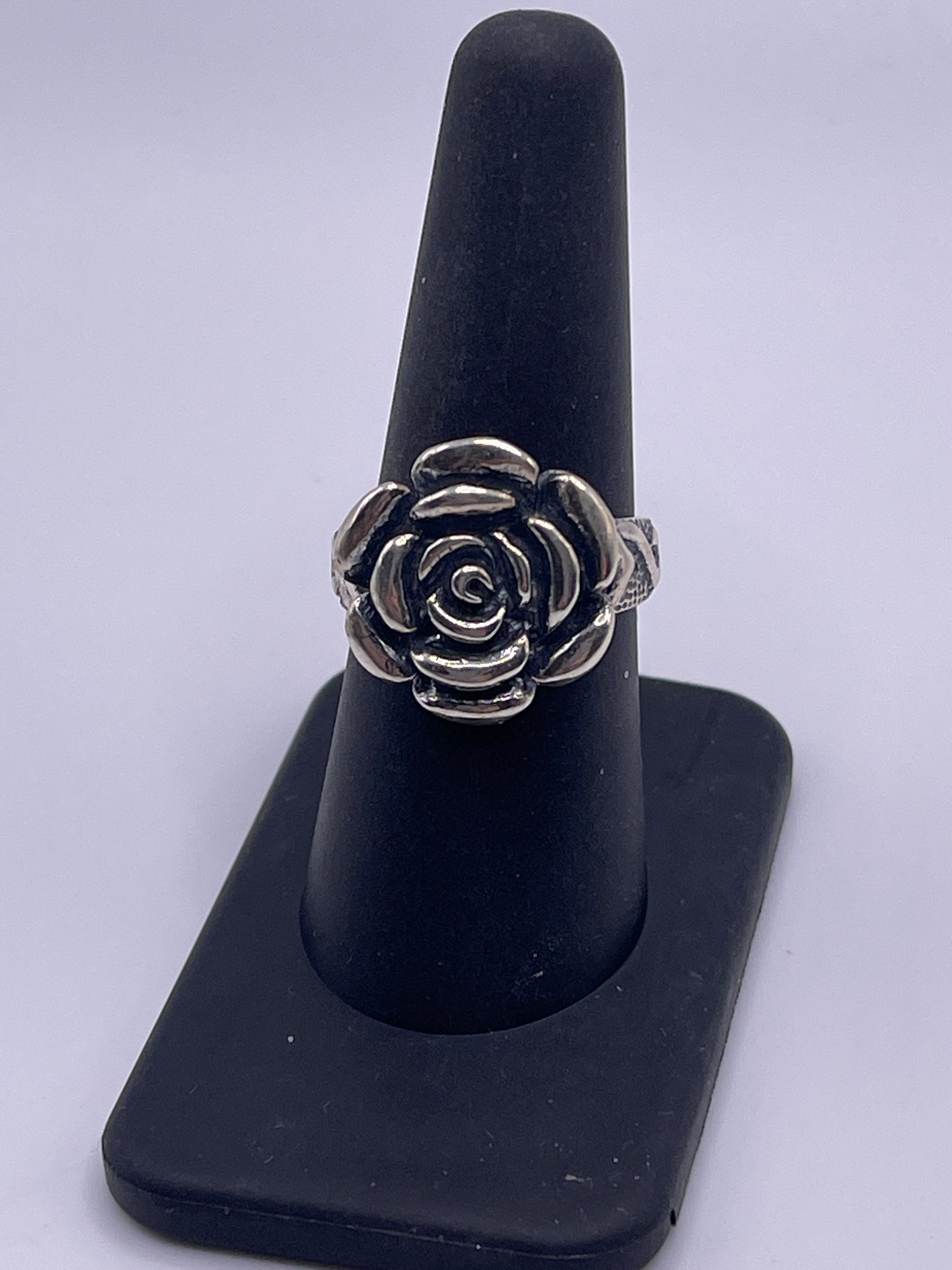 Rose Sterling Silver Ring Size 8