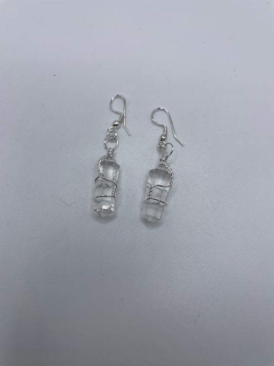 Quartz Wire Wrapped Earrings