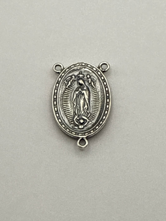 Sterling Silver Lady Guadalupe 3 Loop connector Rosary