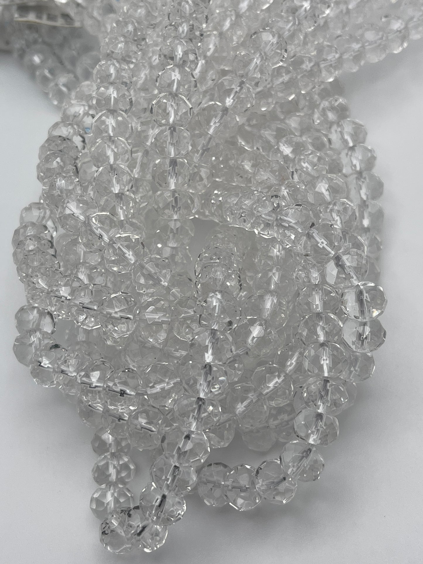 8mm Quartz Faceted Rondell IT