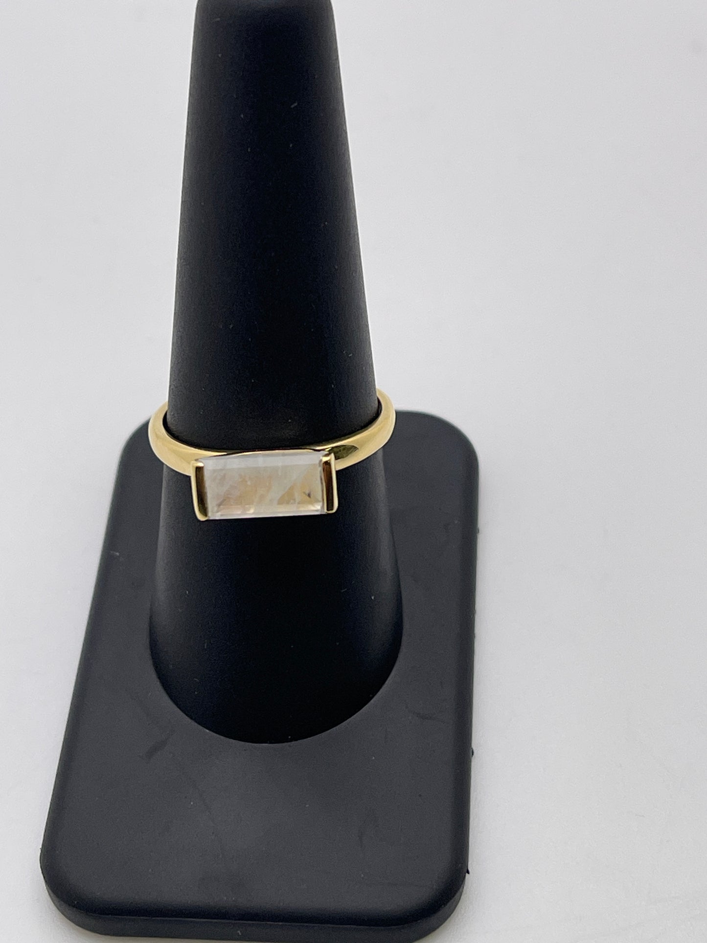Moonstone Rectangle Vermeil Ring