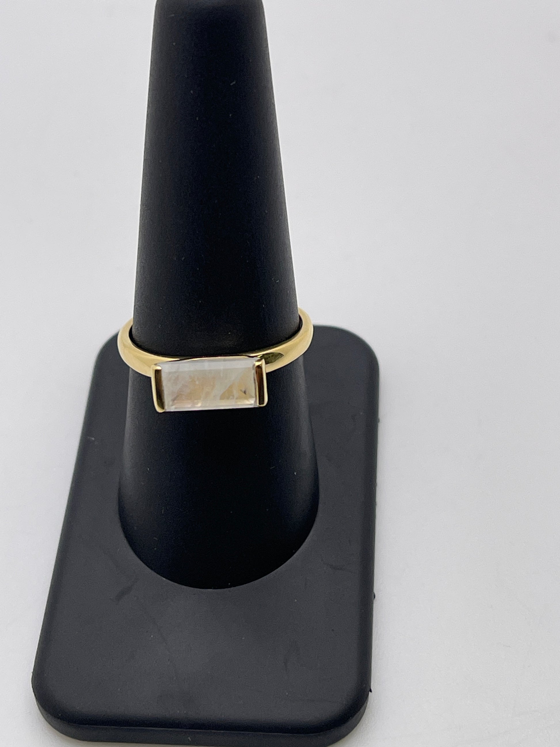 Moonstone Rectangle Vermeil Ring