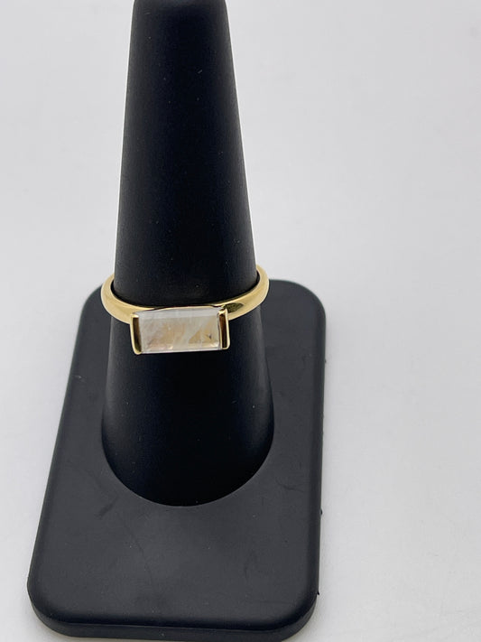 Moonstone Rectangle Vermeil Ring