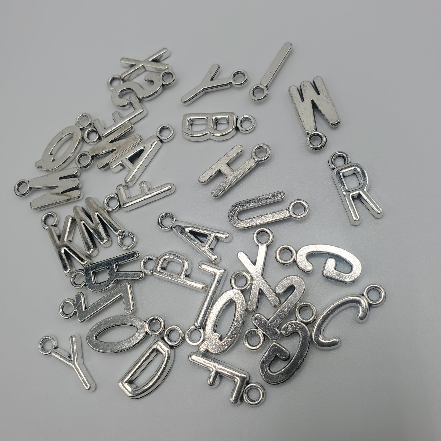 16mm Silver Color Letter Charm